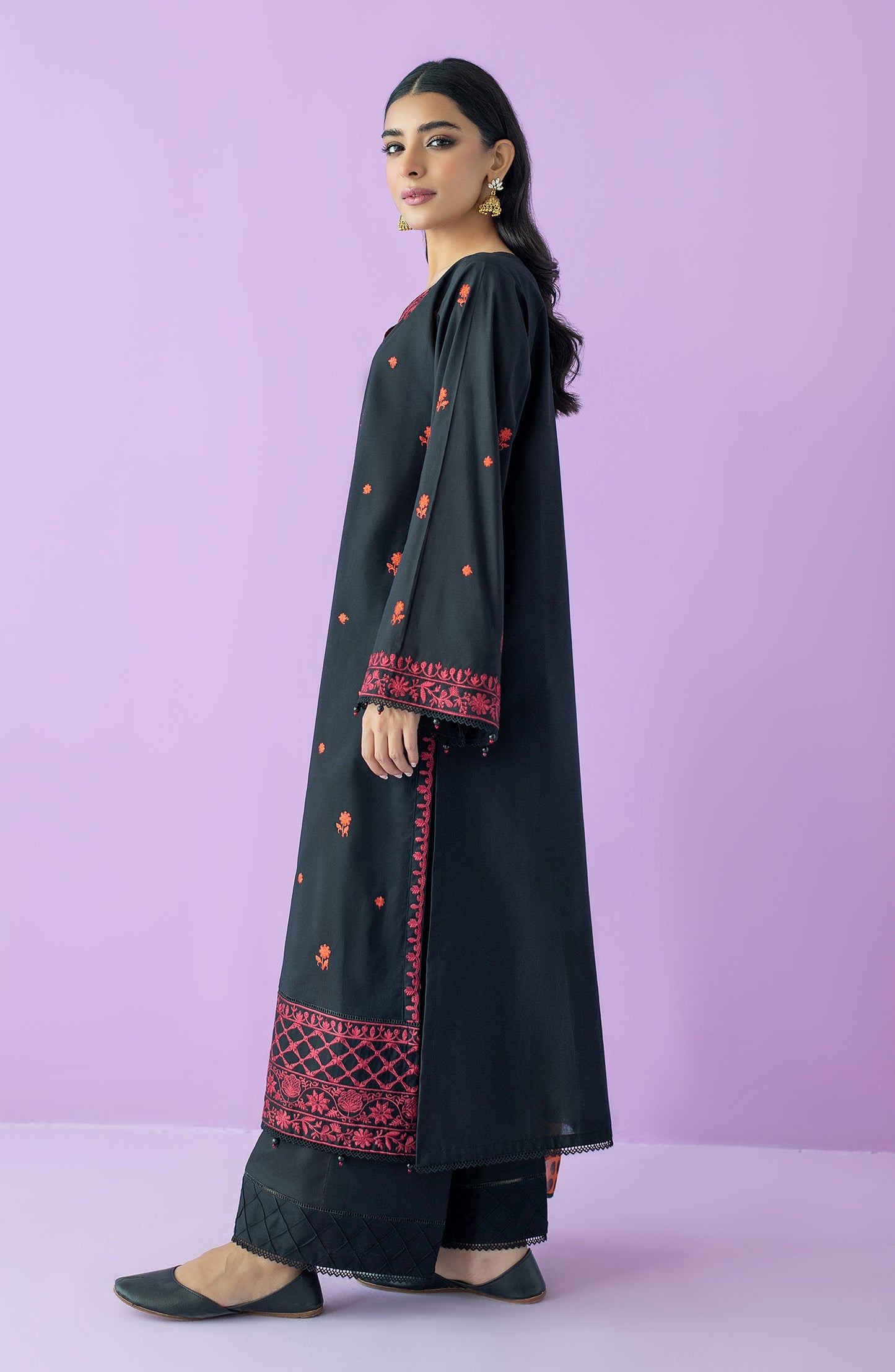 OTL-23-204/U BLACK LAWN  UNSTITCHED SHIRT DUPATTA PANTS