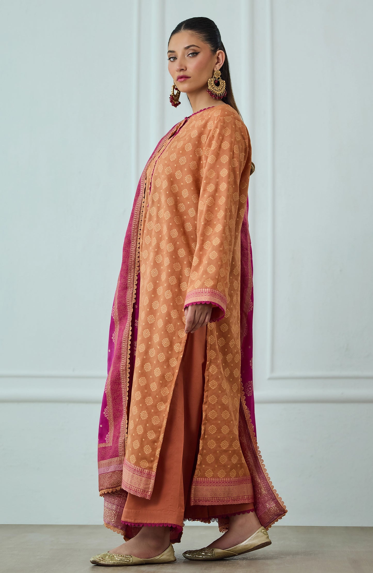 Unstitched | 3 Piece | Weaved | Jacquard Shirt | OTL-25-076/U RUST