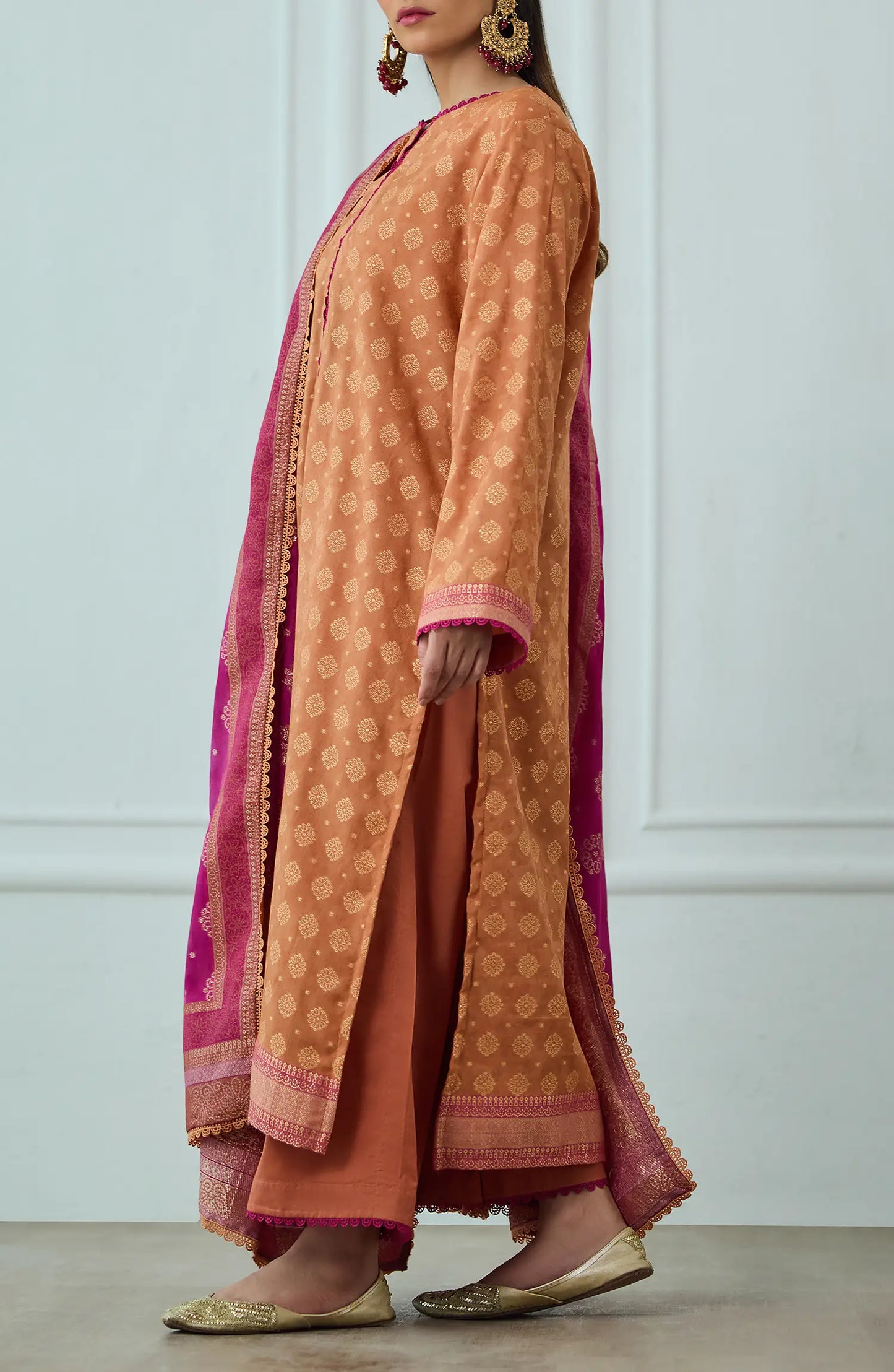 Unstitched | 3 Piece | Weaved | Jacquard Shirt | OTL-25-076/U RUST