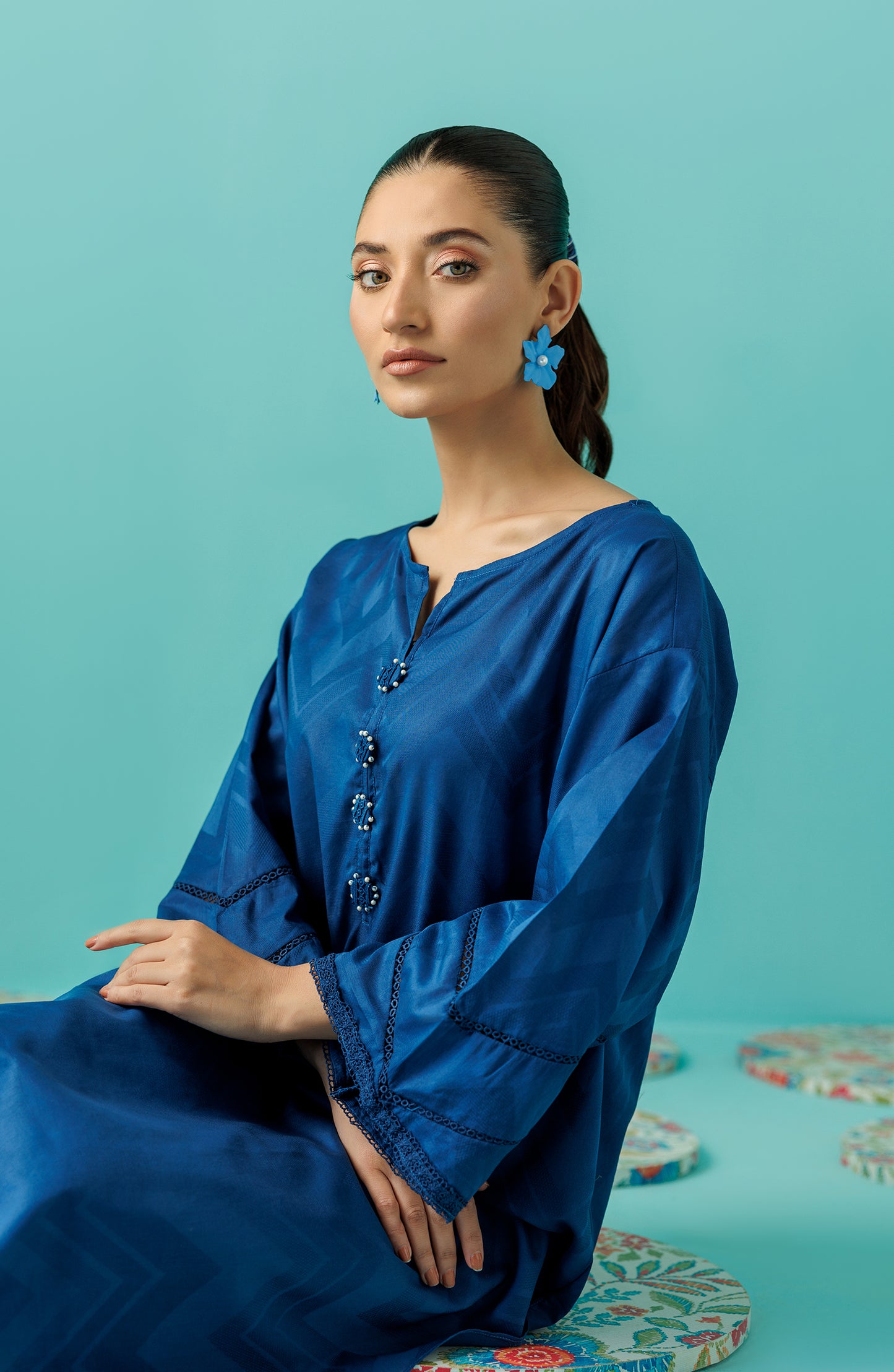 WRCJ24S-2050 JACQUARD Women READY TO WEAR SHIRT PANTS