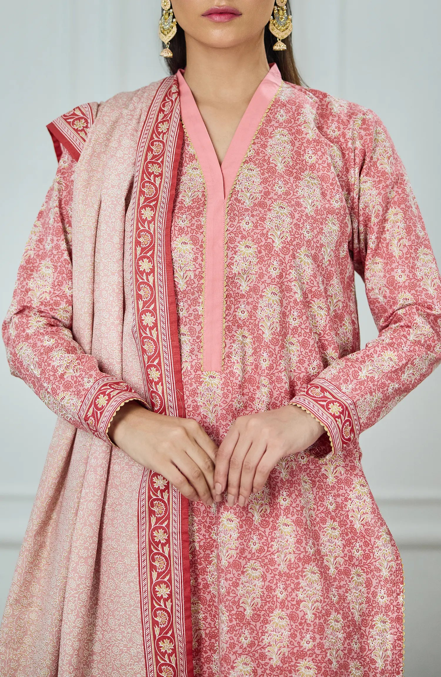 Unstitched | 3 Piece | Printed | Texture Lawn Shirt | OTL-25-532/U PINK