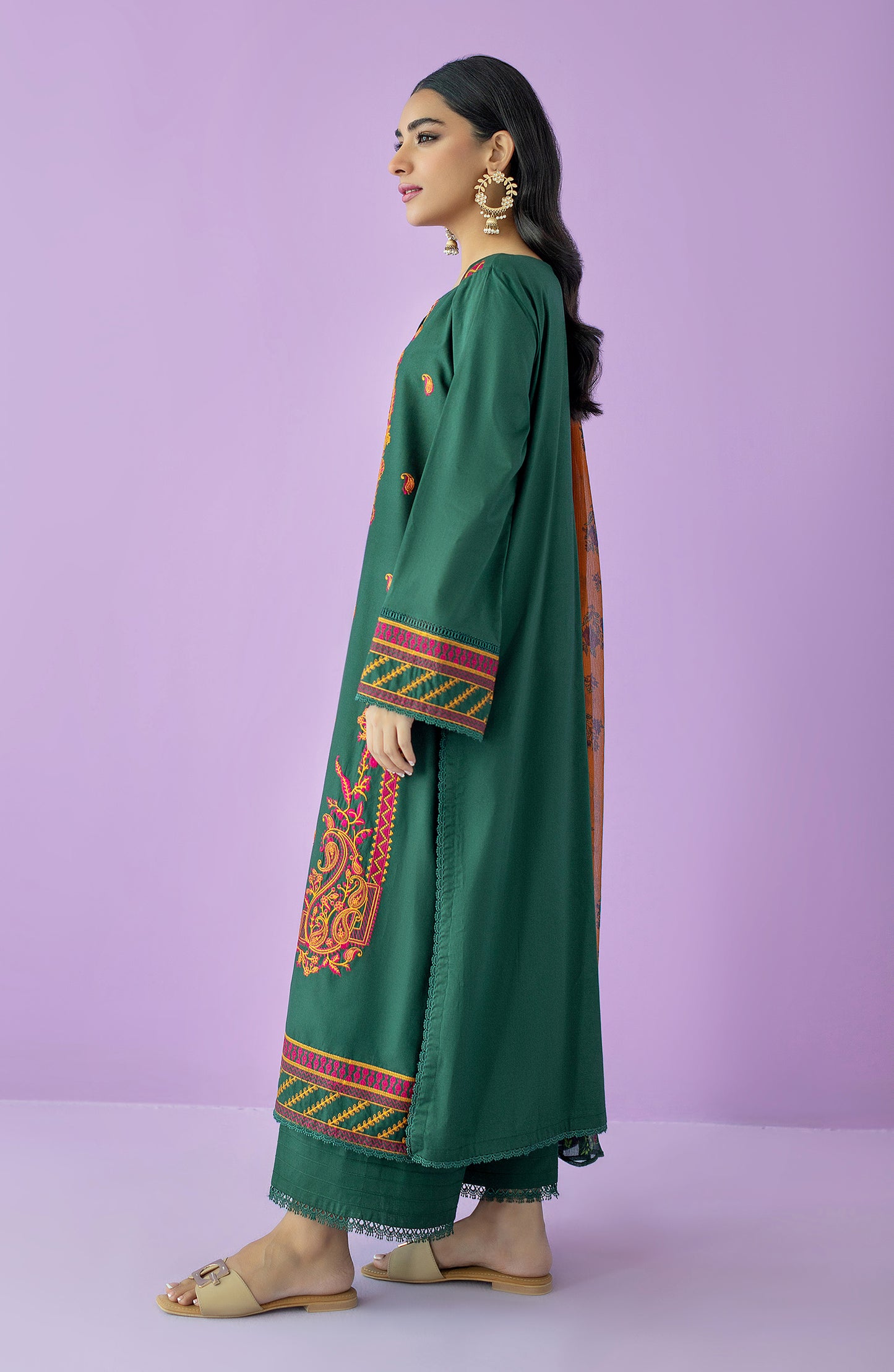 OTL-23-168/U GREEN LAWN  UNSTITCHED SHIRT DUPATTA PANTS