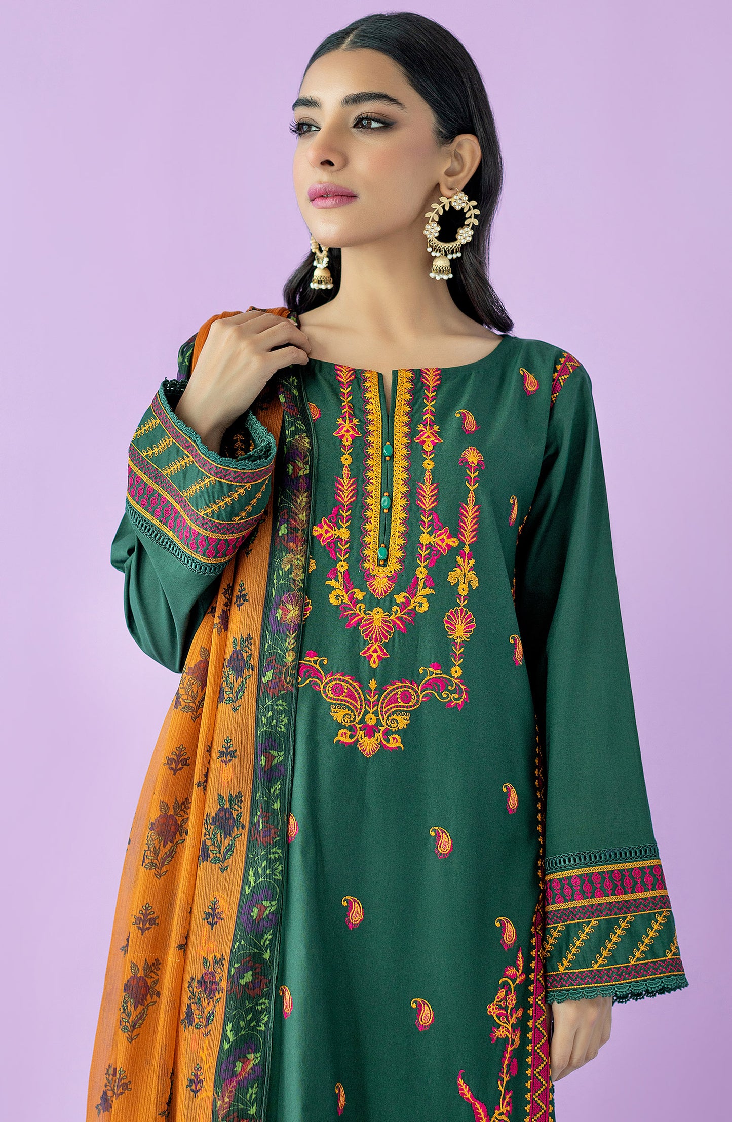 OTL-23-168/U GREEN LAWN  UNSTITCHED SHIRT DUPATTA PANTS