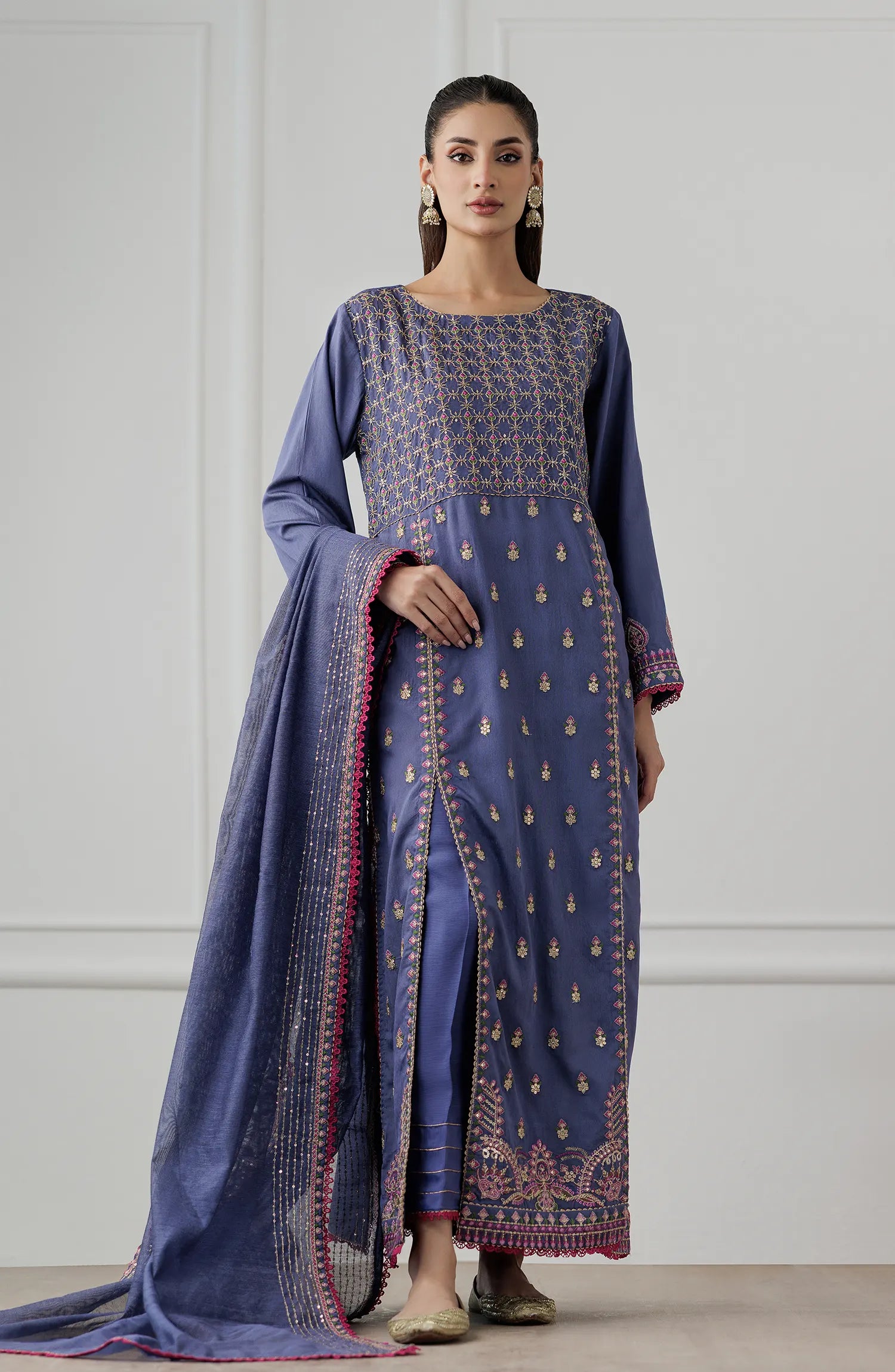 Stitched | 3 Piece | Embroidered | Cotton Silk Shirt | WRFS24S-3005