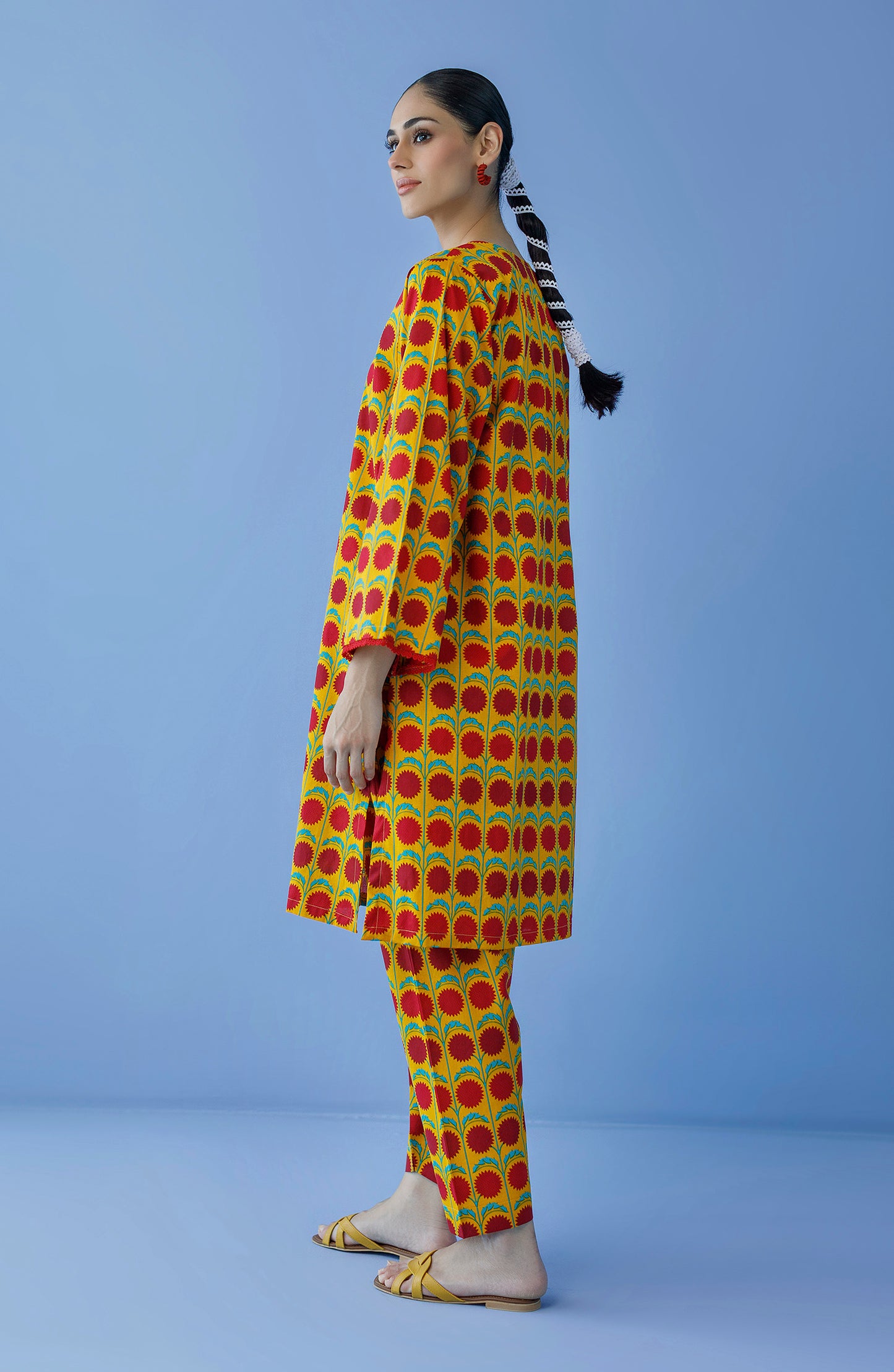 NRDS-23-196/U YELLOW CAMBRIC  UNSTITCHED SHIRT PANTS