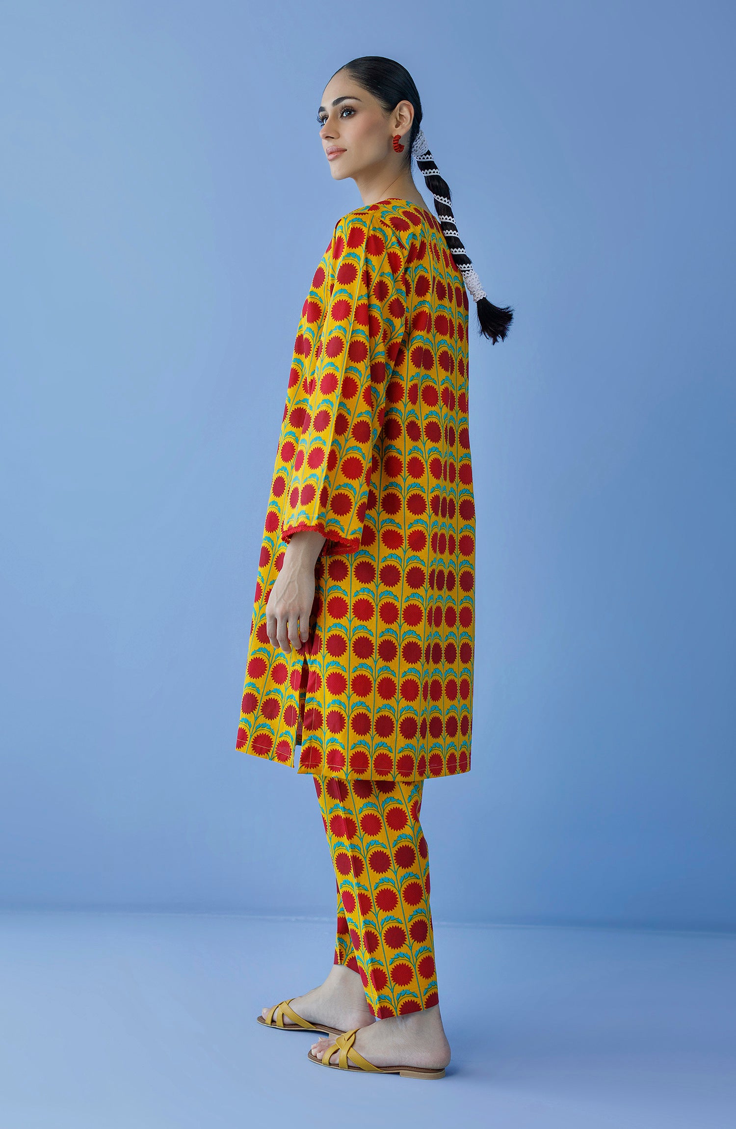 NRDS-23-196/U YELLOW CAMBRIC  UNSTITCHED SHIRT PANTS