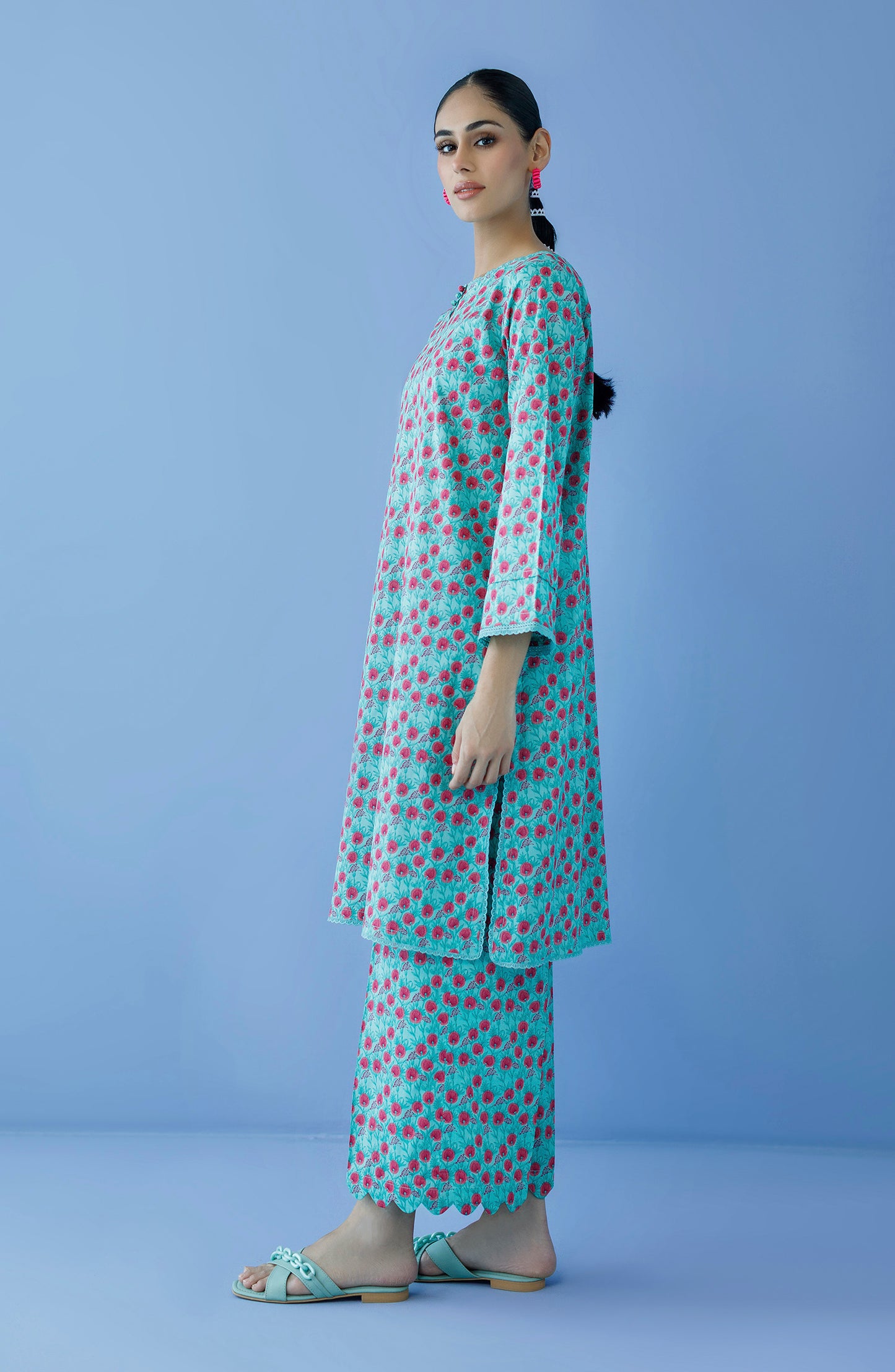 NRDS-23-194/U SEA GREEN CAMBRIC  UNSTITCHED SHIRT PANTS