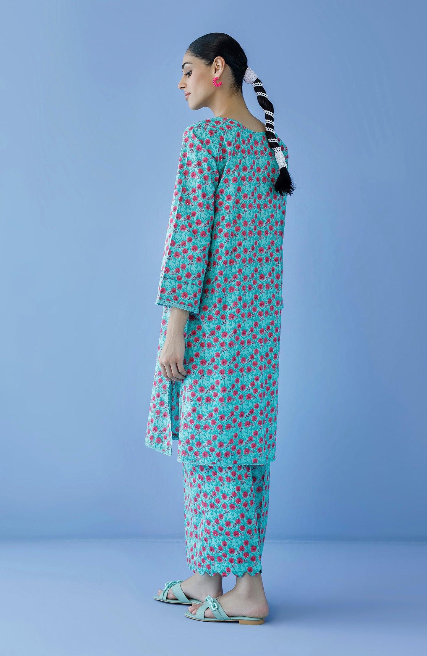 NRDS-23-194/U SEA GREEN CAMBRIC  UNSTITCHED SHIRT PANTS