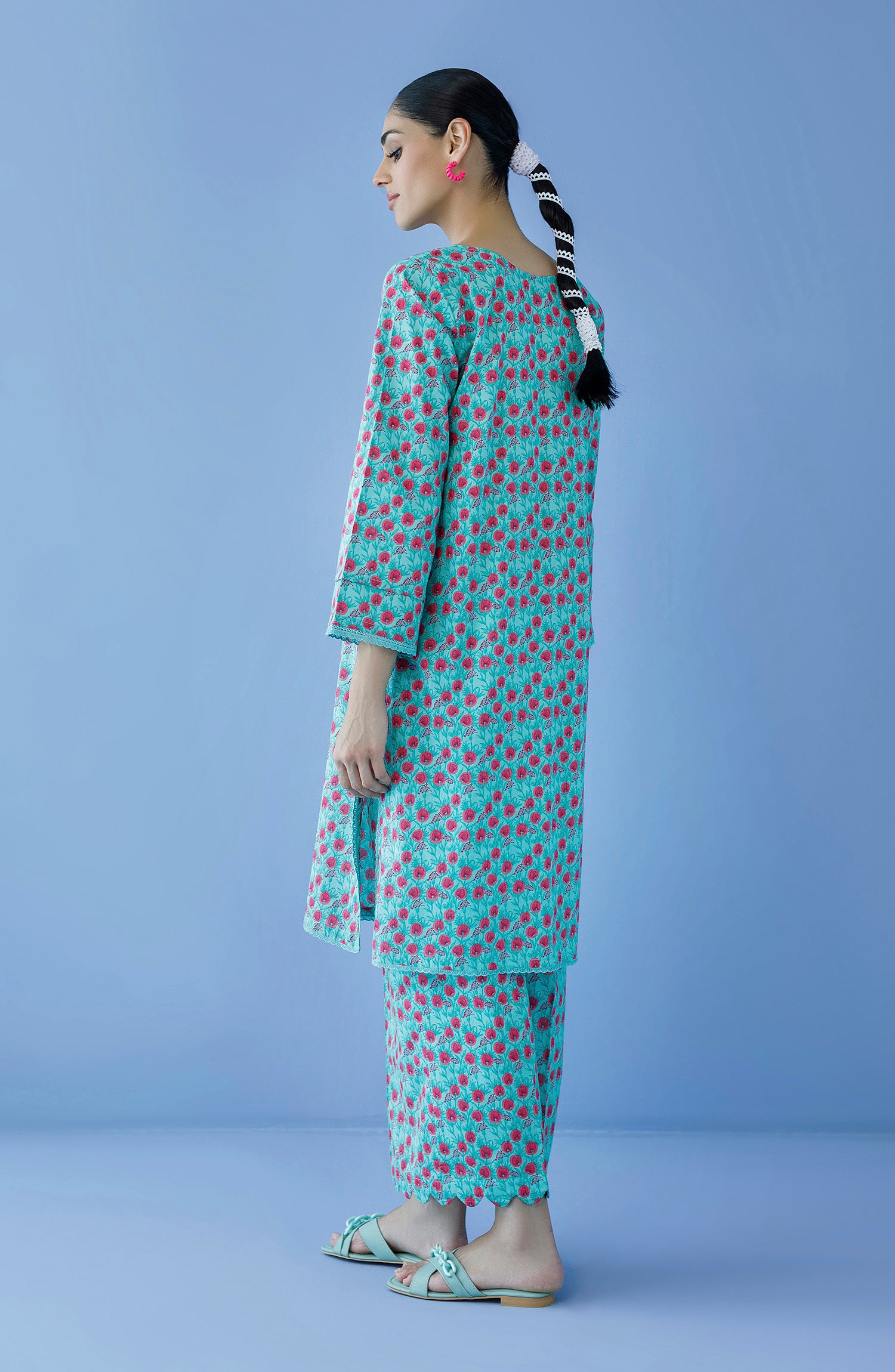 NRDS-23-194/U SEA GREEN CAMBRIC  UNSTITCHED SHIRT PANTS
