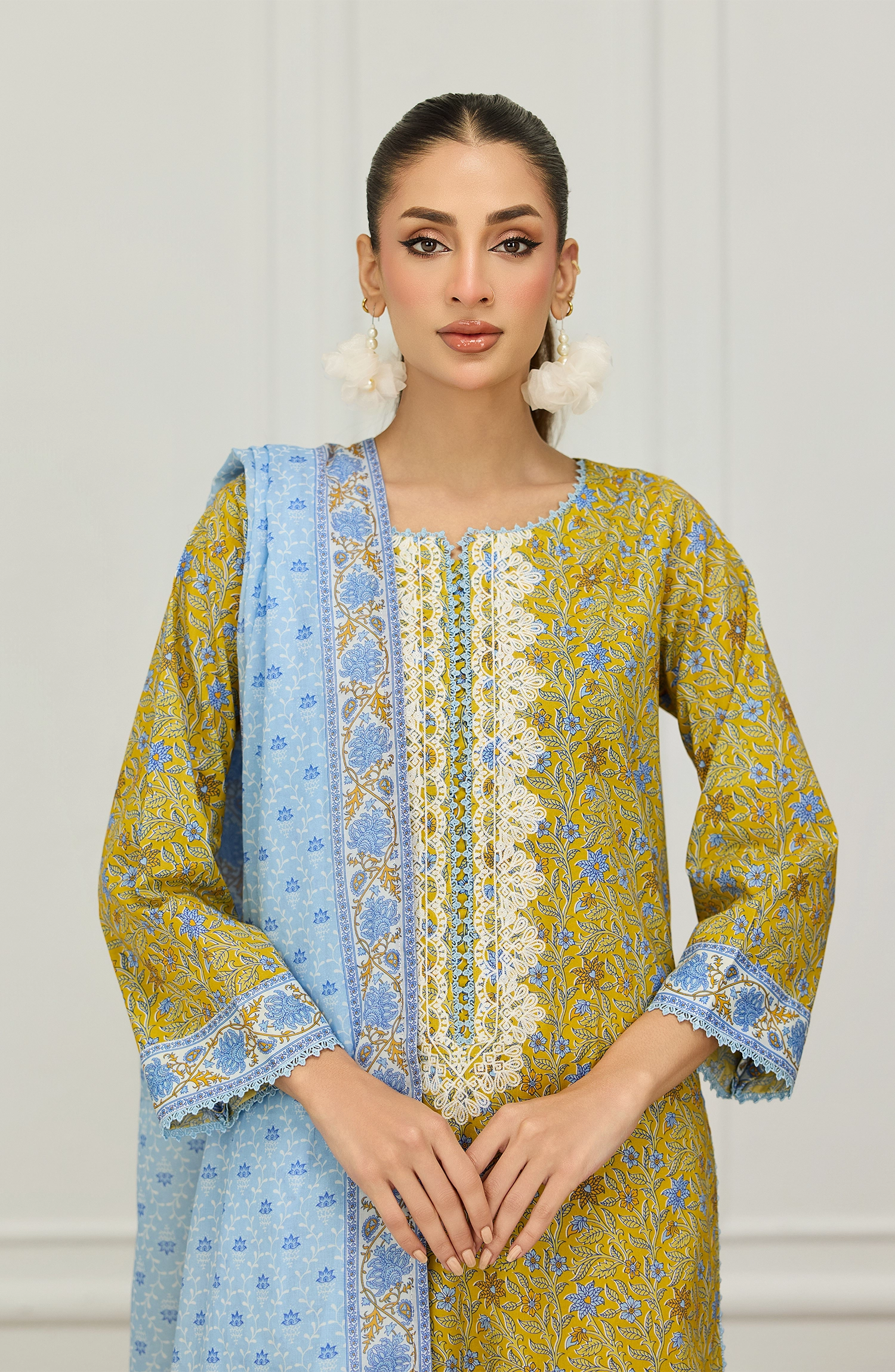 Unstitched | 3 Piece | Embroidered | Lawn Shirt | OTL-20056/U YELLOW