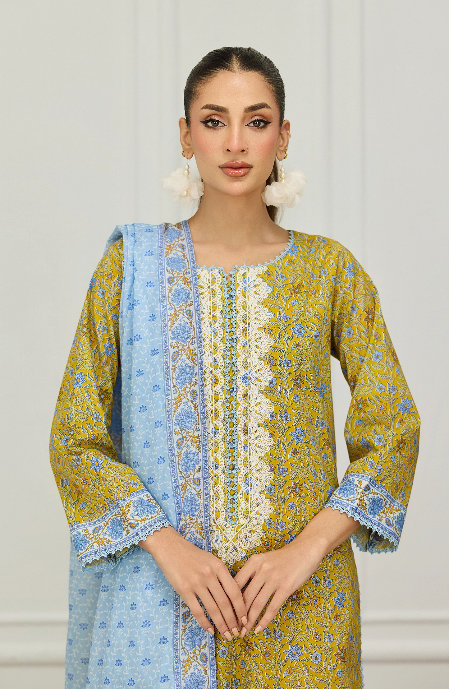 Unstitched | 3 Piece | Embroidered | Lawn Shirt | OTL-20056/U YELLOW
