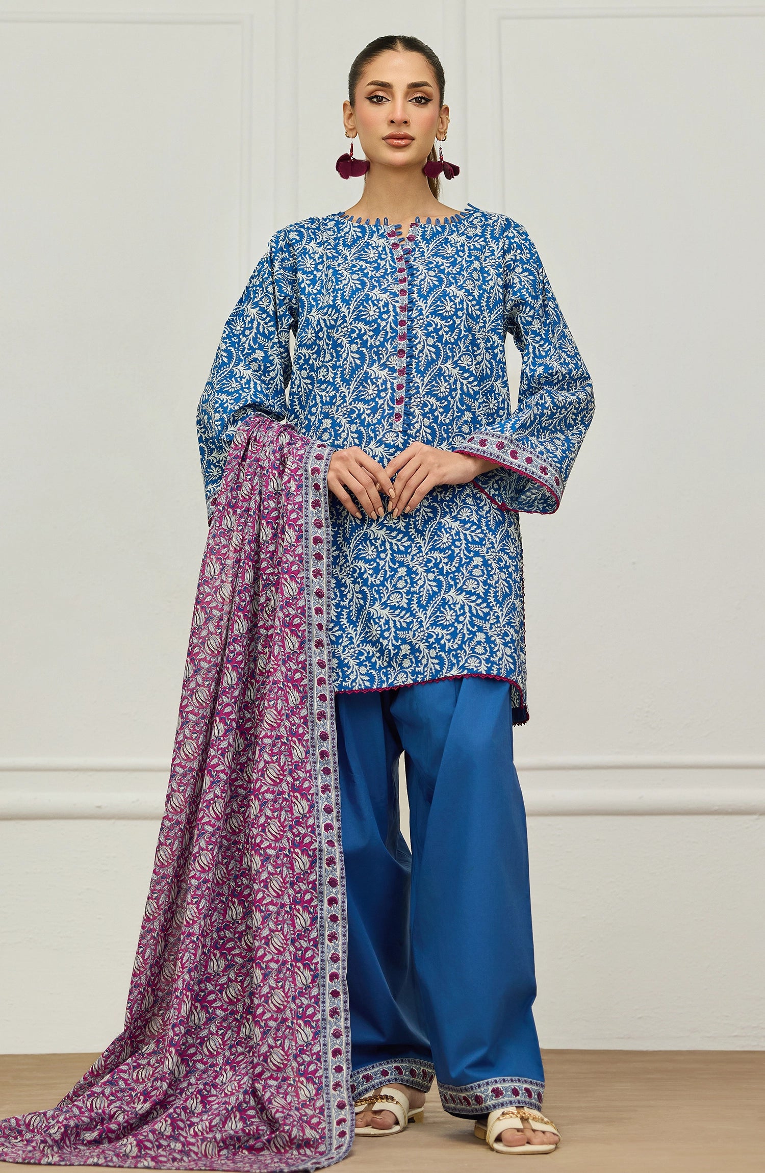 Unstitched | 3 Piece | Printed | Lawn Shirt | OTL-20226/U BLUE