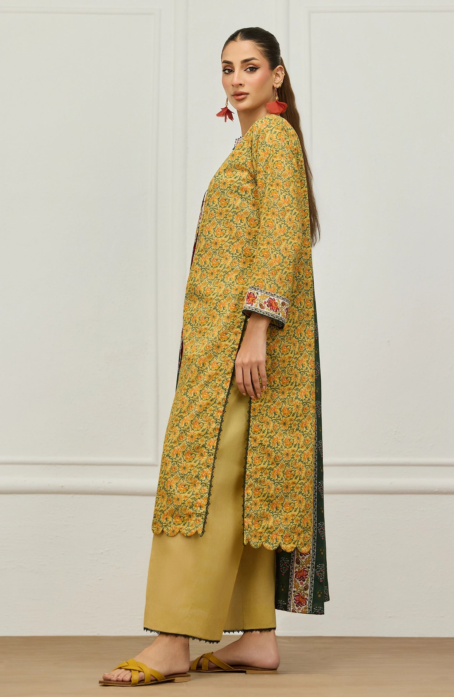 Unstitched | 3 Piece | Embroidered | Lawn Shirt | OTL-20076/U YELLOW
