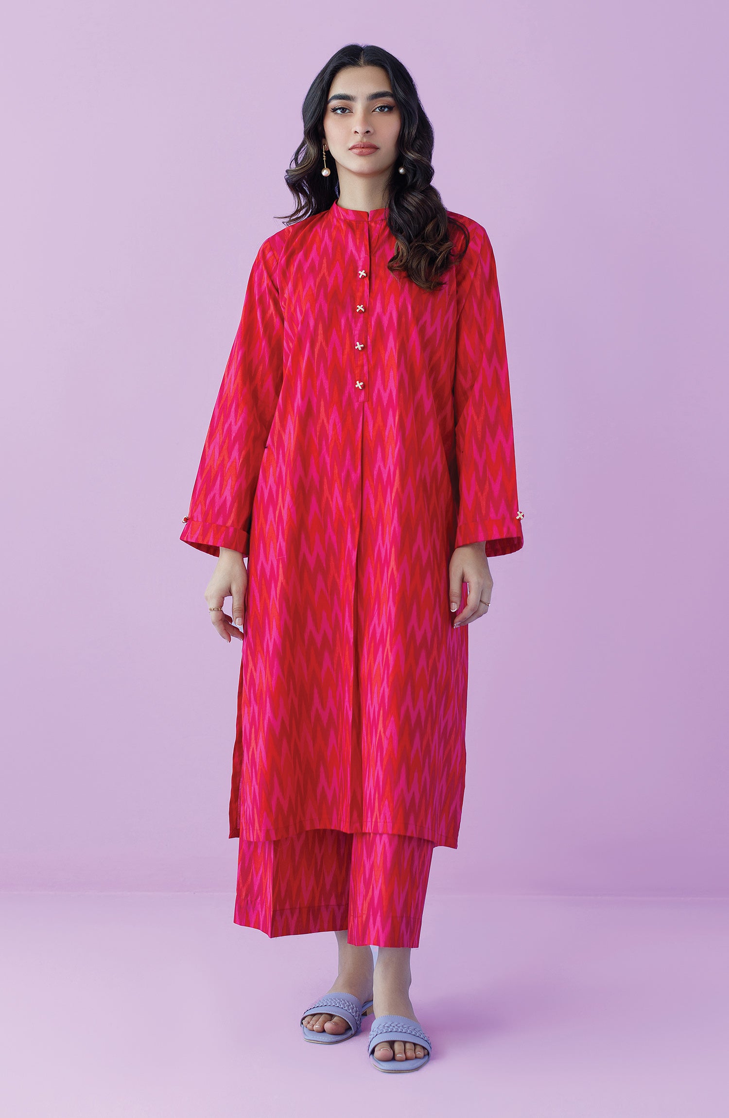 NRDS-23-124/U PINK LAWN  UNSTITCHED SHIRT PANTS