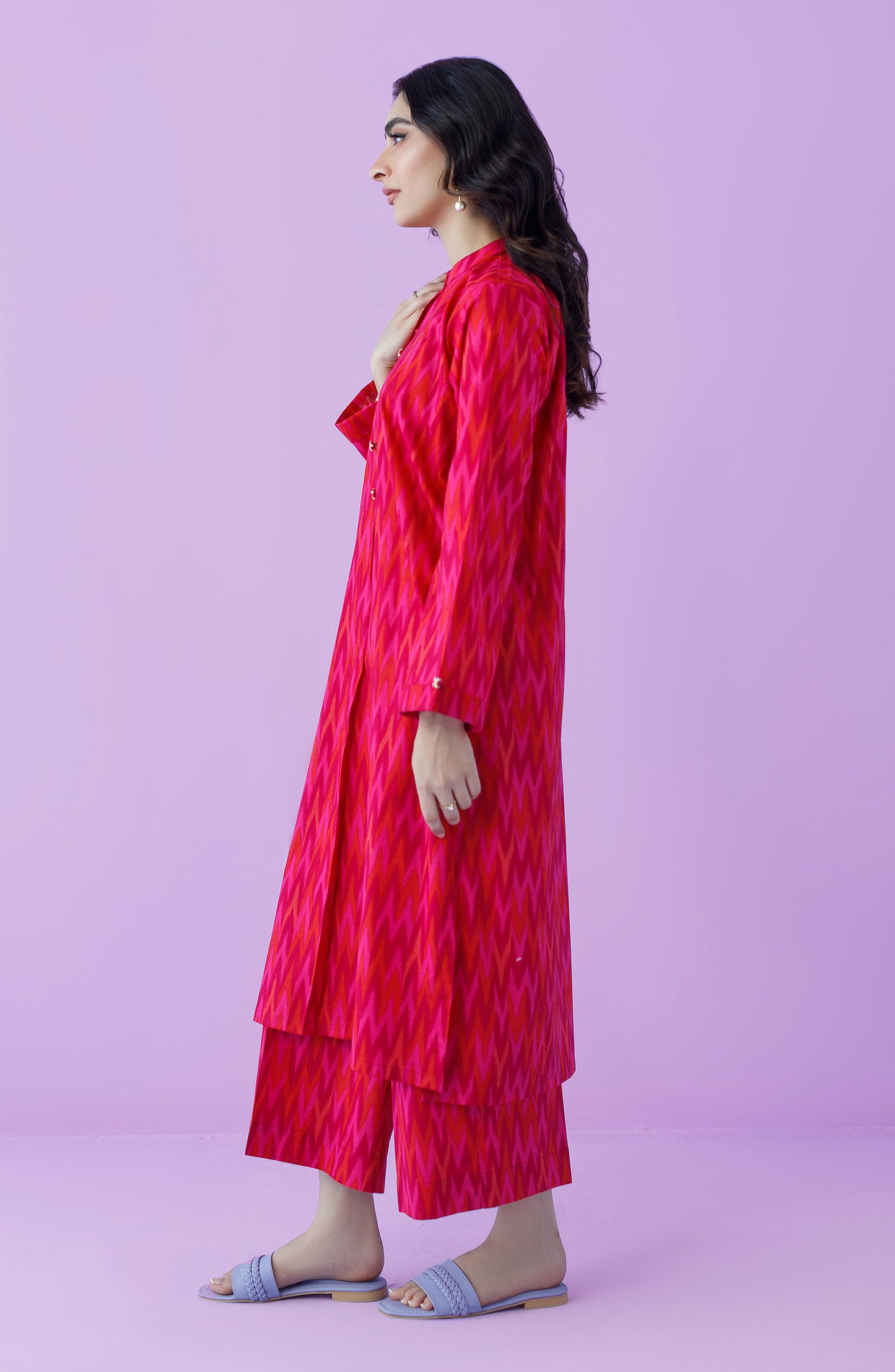 NRDS-23-124/U PINK LAWN  UNSTITCHED SHIRT PANTS
