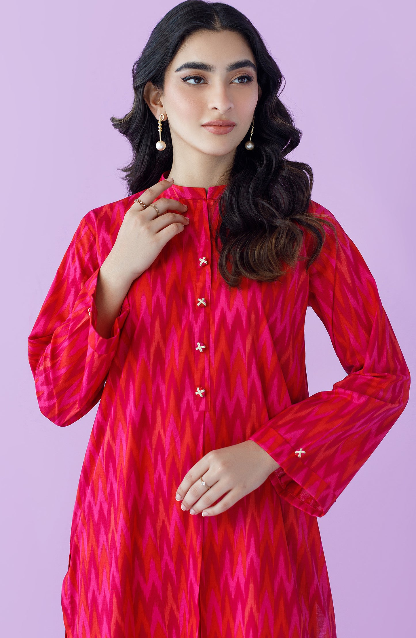 NRDS-23-124/U PINK LAWN  UNSTITCHED SHIRT PANTS