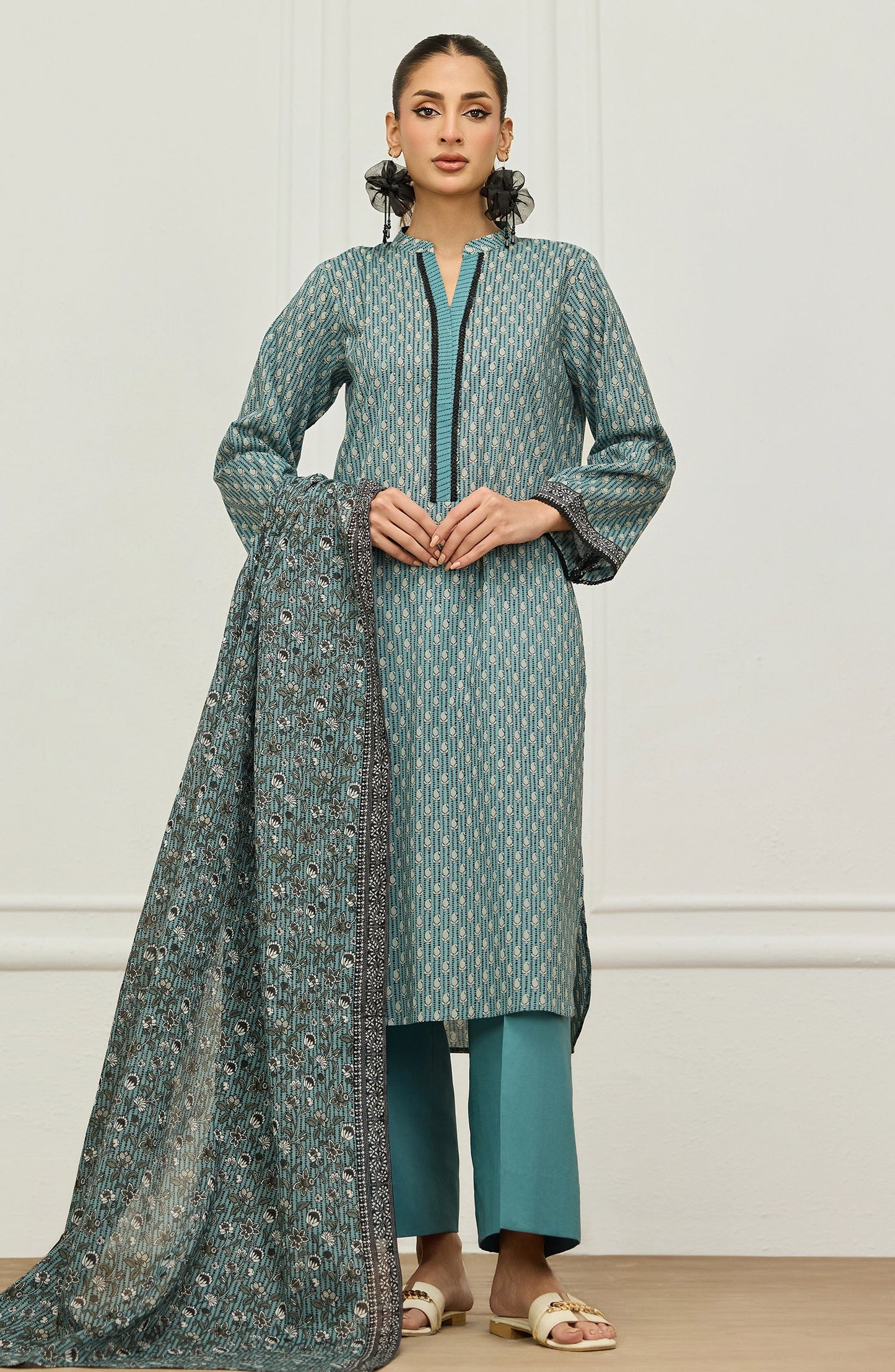 Unstitched | 3 Piece | Printed | Lawn Shirt | OTL-20246/U GREEN