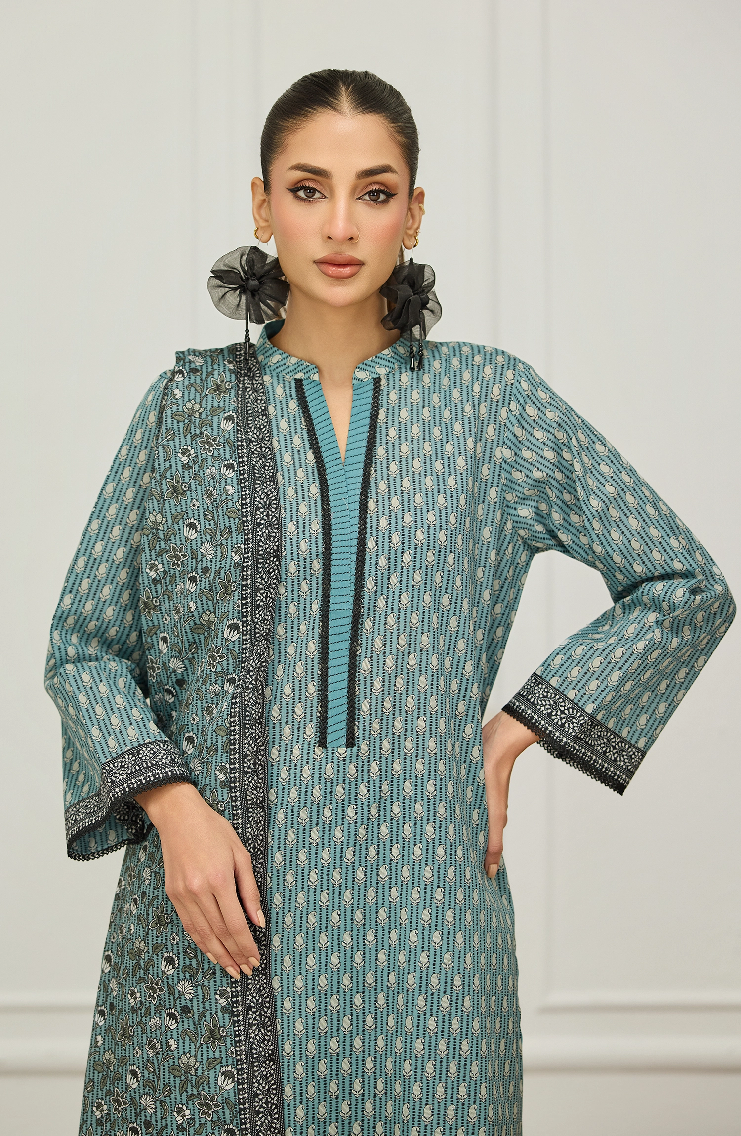 Unstitched | 3 Piece | Printed | Lawn Shirt | OTL-20246/U GREEN