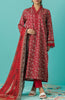 Stitched 3 Piece Printed Lawn Shirt , Cambric Pant and Kitonic Chiffon Dupatta (OTL-24-034/S RED)