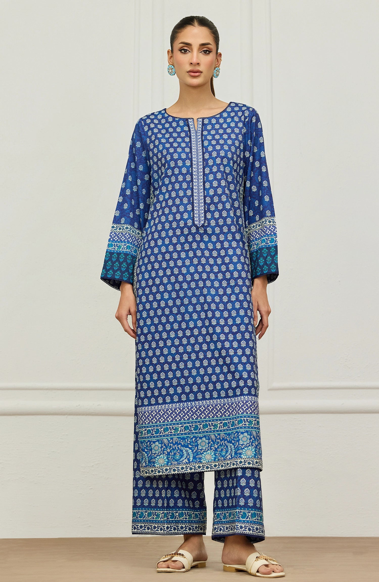 Stitched | 2 Piece | Printed | Polly Creap Shirt | WRFPC26S-2001/S BLUE
