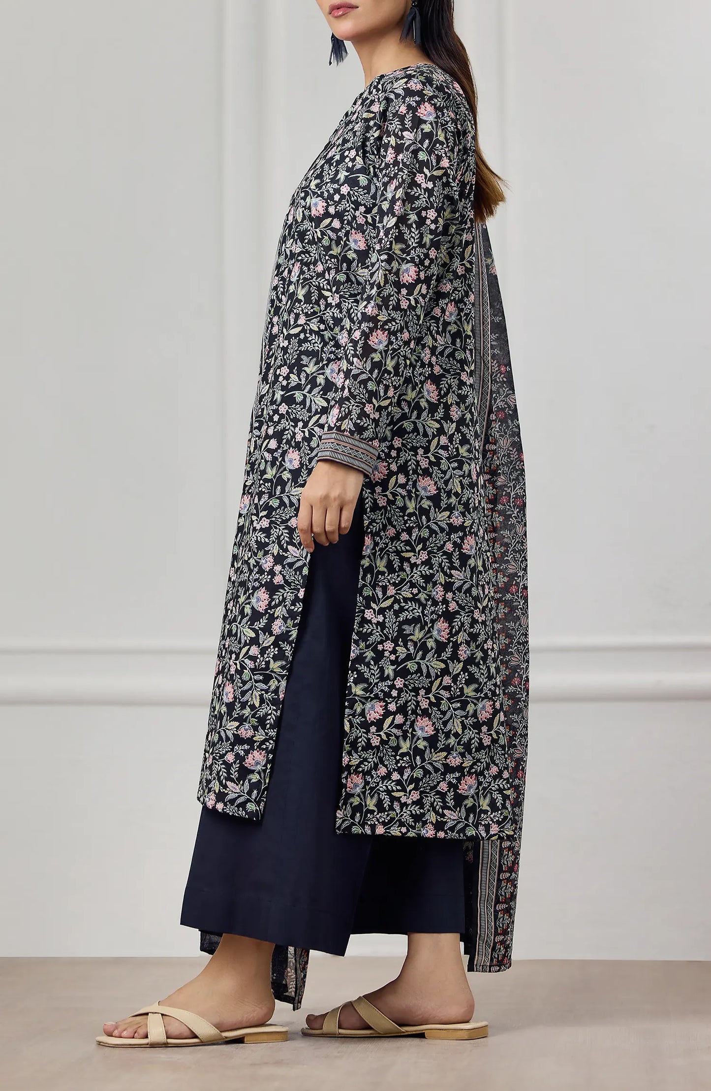 Stitched | 3 Piece | Printed | Lawn Shirt | OTL-25-512/S BLACK