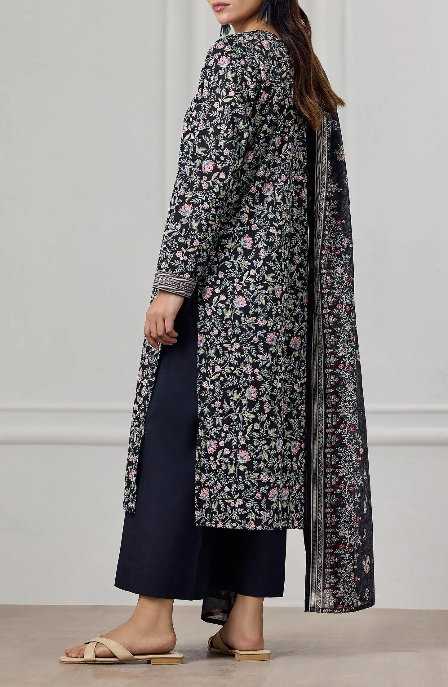 Stitched | 3 Piece | Printed | Lawn Shirt | OTL-25-512/S BLACK