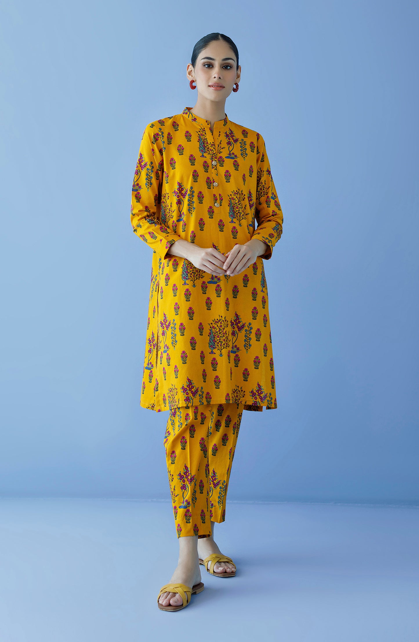 NRDS-23-186/U YELLOW CAMBRIC  UNSTITCHED SHIRT PANTS