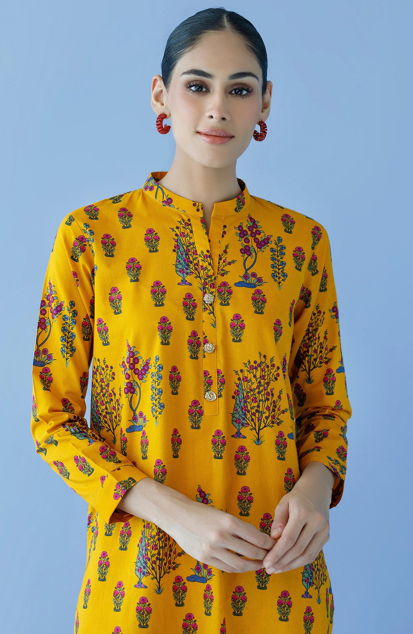 NRDS-23-186/U YELLOW CAMBRIC  UNSTITCHED SHIRT PANTS