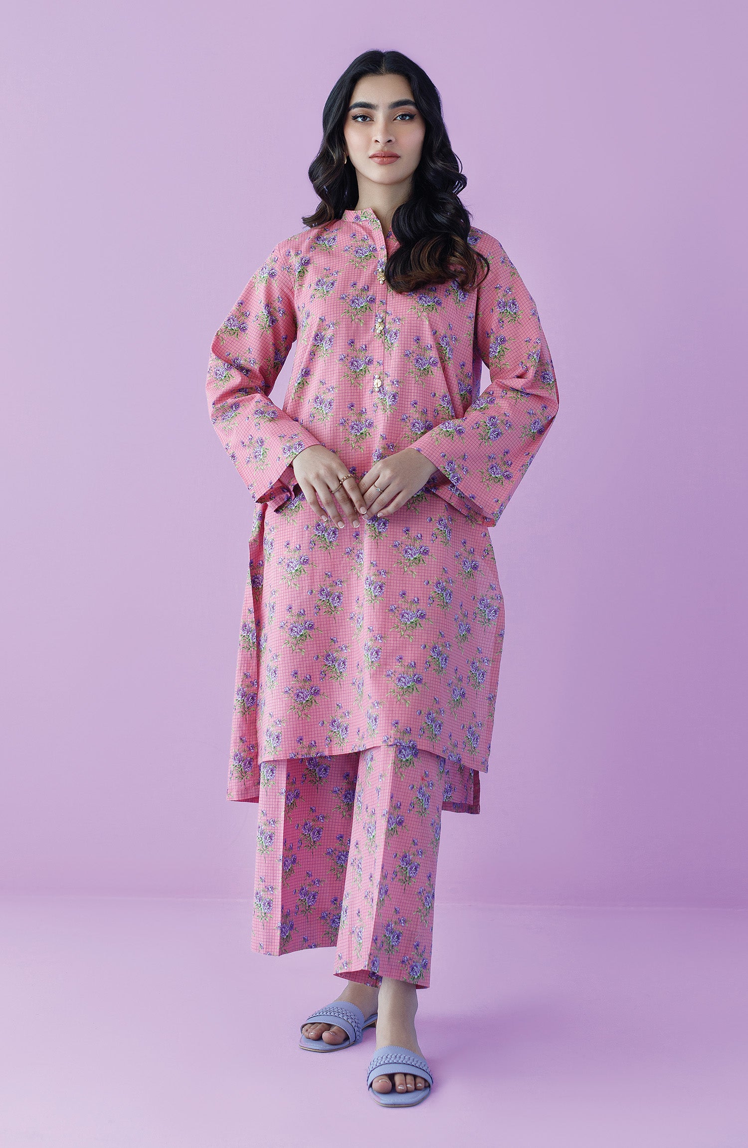NRDS-23-107/S PINK LAWN  READY TO WEAR SHIRT PANTS
