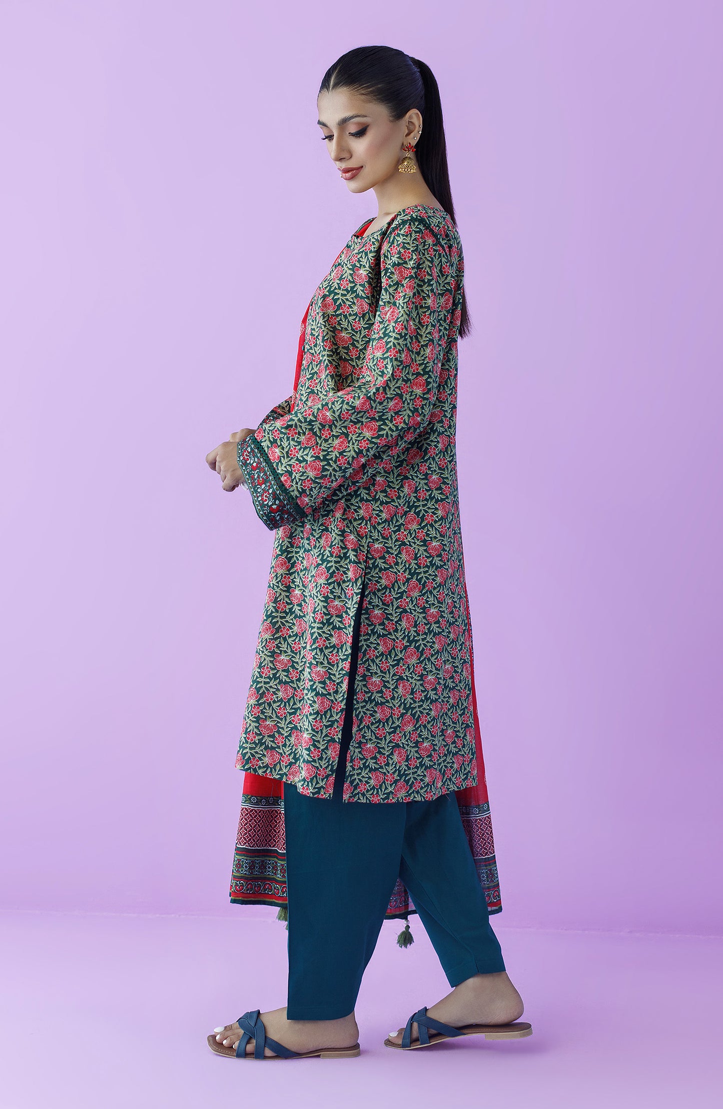 OTL-23-180/U GREEN LAWN  UNSTITCHED SHIRT DUPATTA PANTS