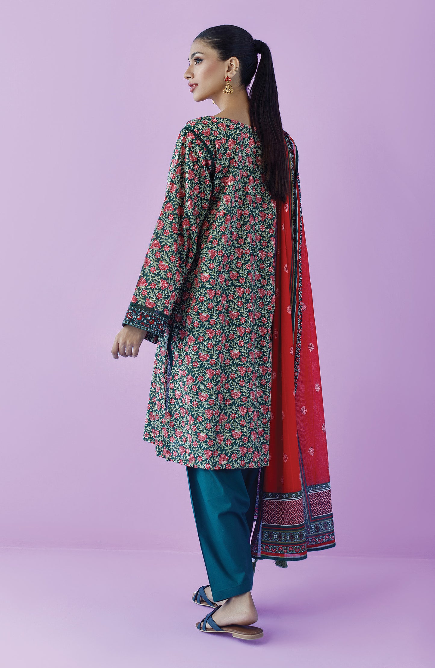 OTL-23-180/U GREEN LAWN  UNSTITCHED SHIRT DUPATTA PANTS