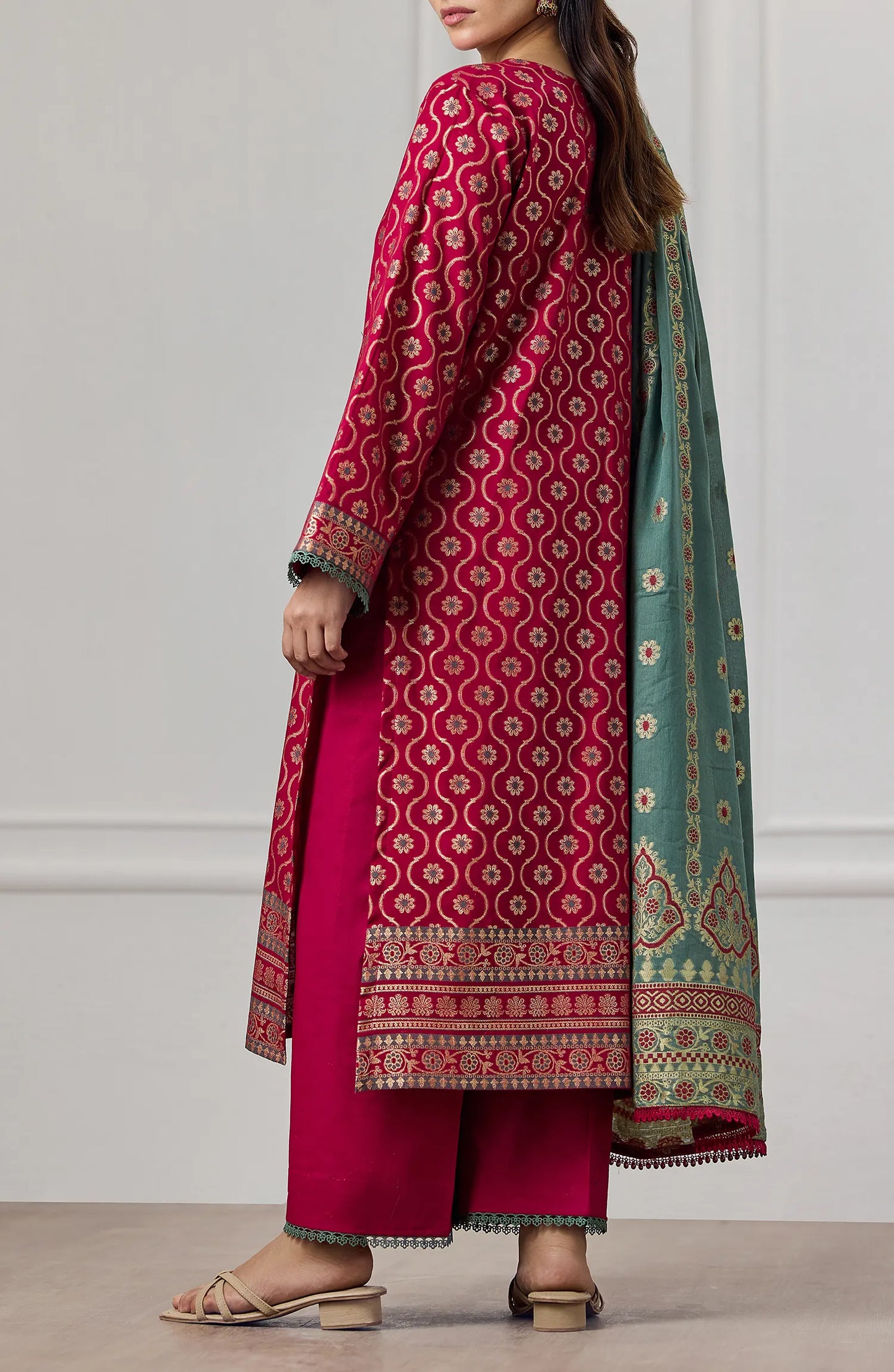 Unstitched | 3 Piece | Printed Lawn Jacquard | OTL-25-410