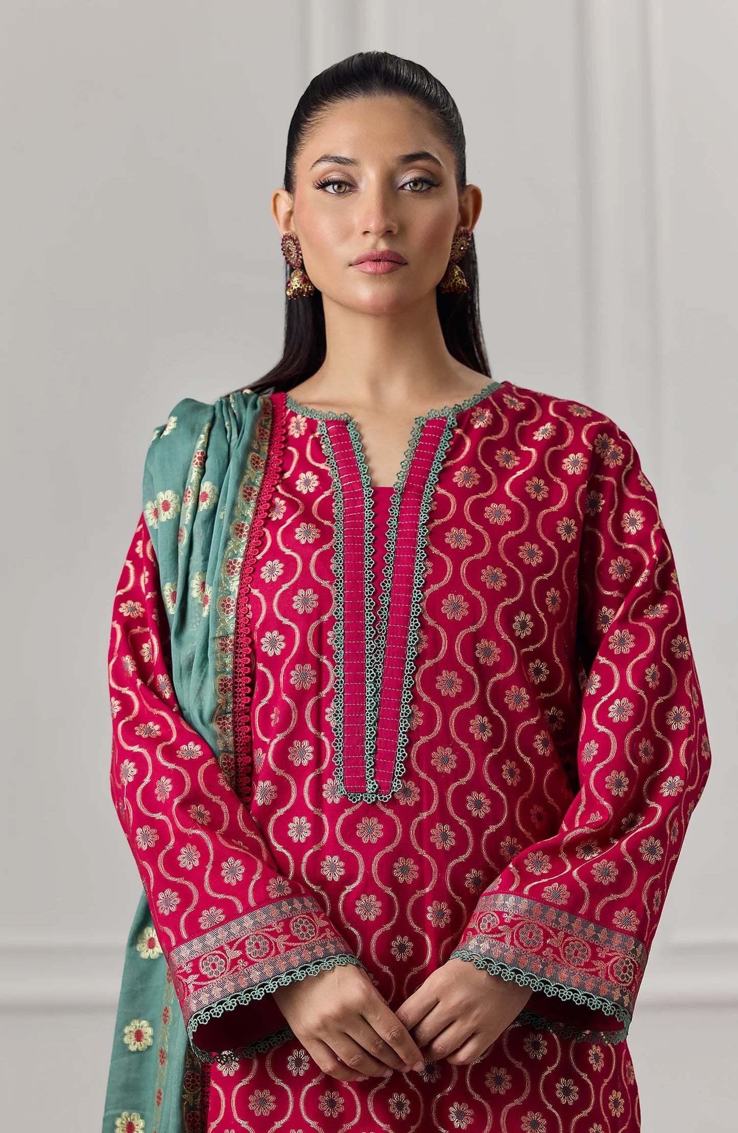 Unstitched | 3 Piece | Printed Lawn Jacquard | OTL-25-410
