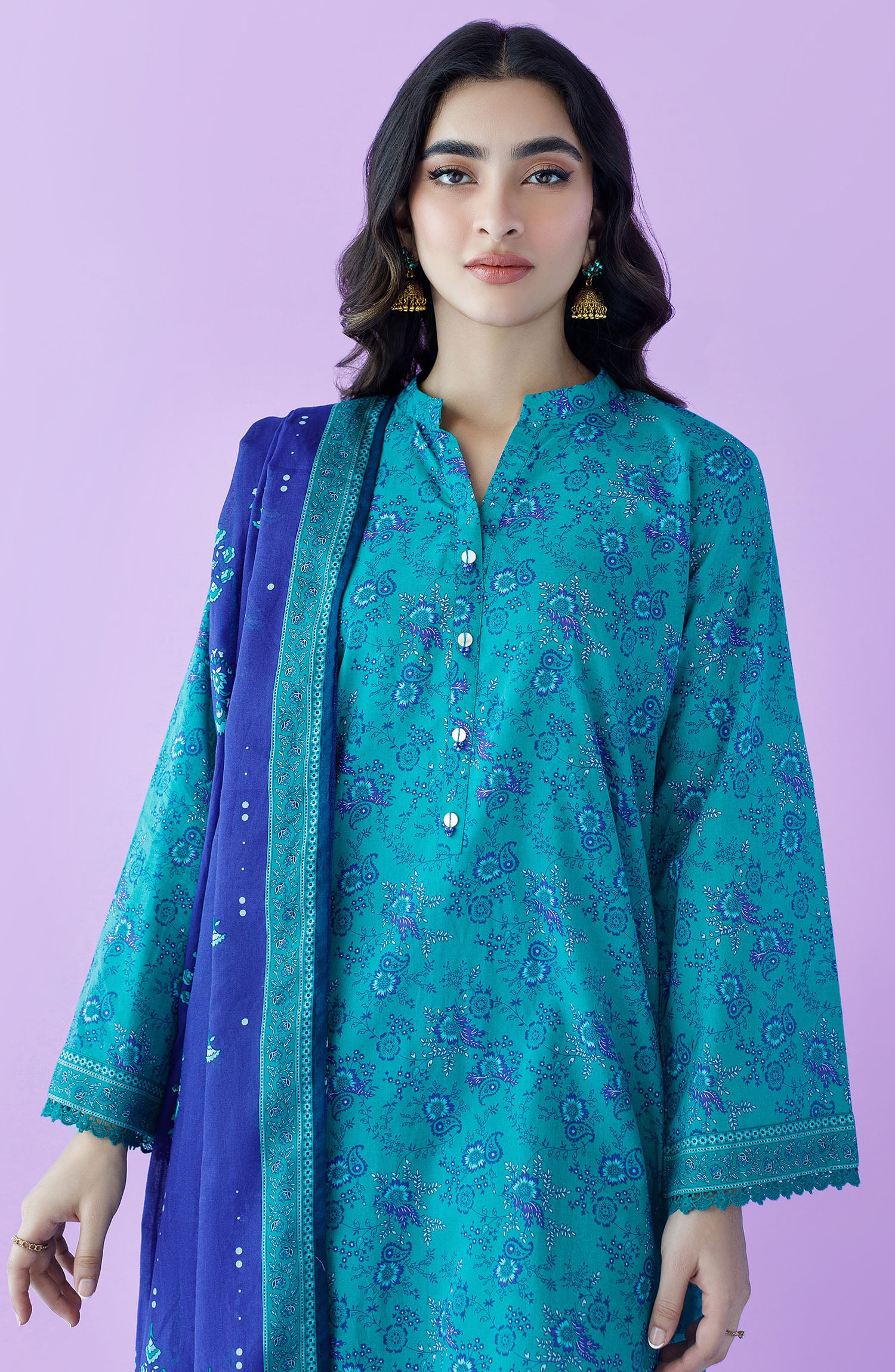 OTL-23-174/U TEAL LAWN  UNSTITCHED SHIRT DUPATTA PANTS