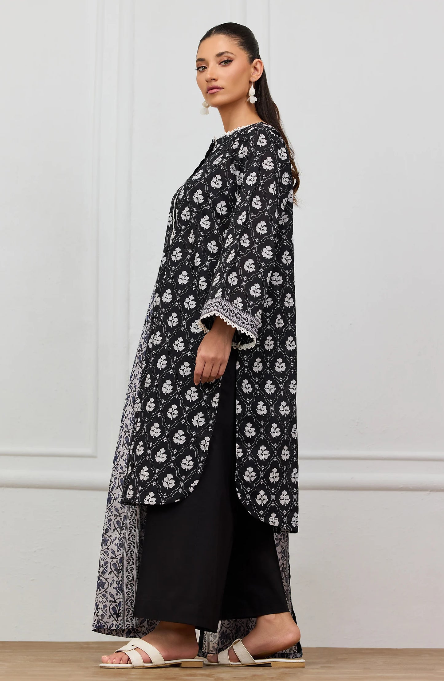 Unstitched | 3 Piece | Printed | Lawn Shirt | OTL-20086/U BLACK