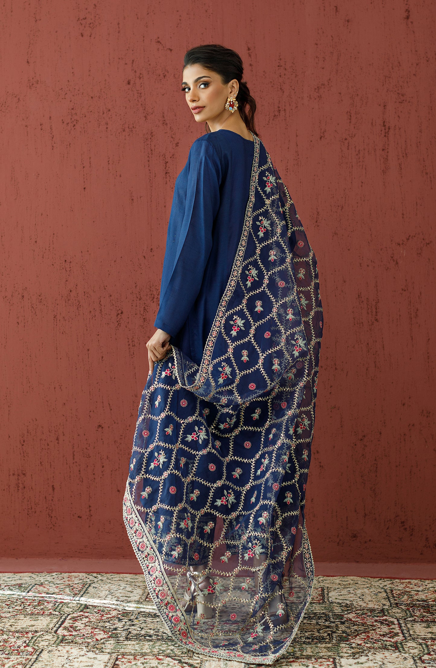 WRFR23W-3018 RAW SILK Women READY TO WEAR SHIRT DUPATTA PANTS