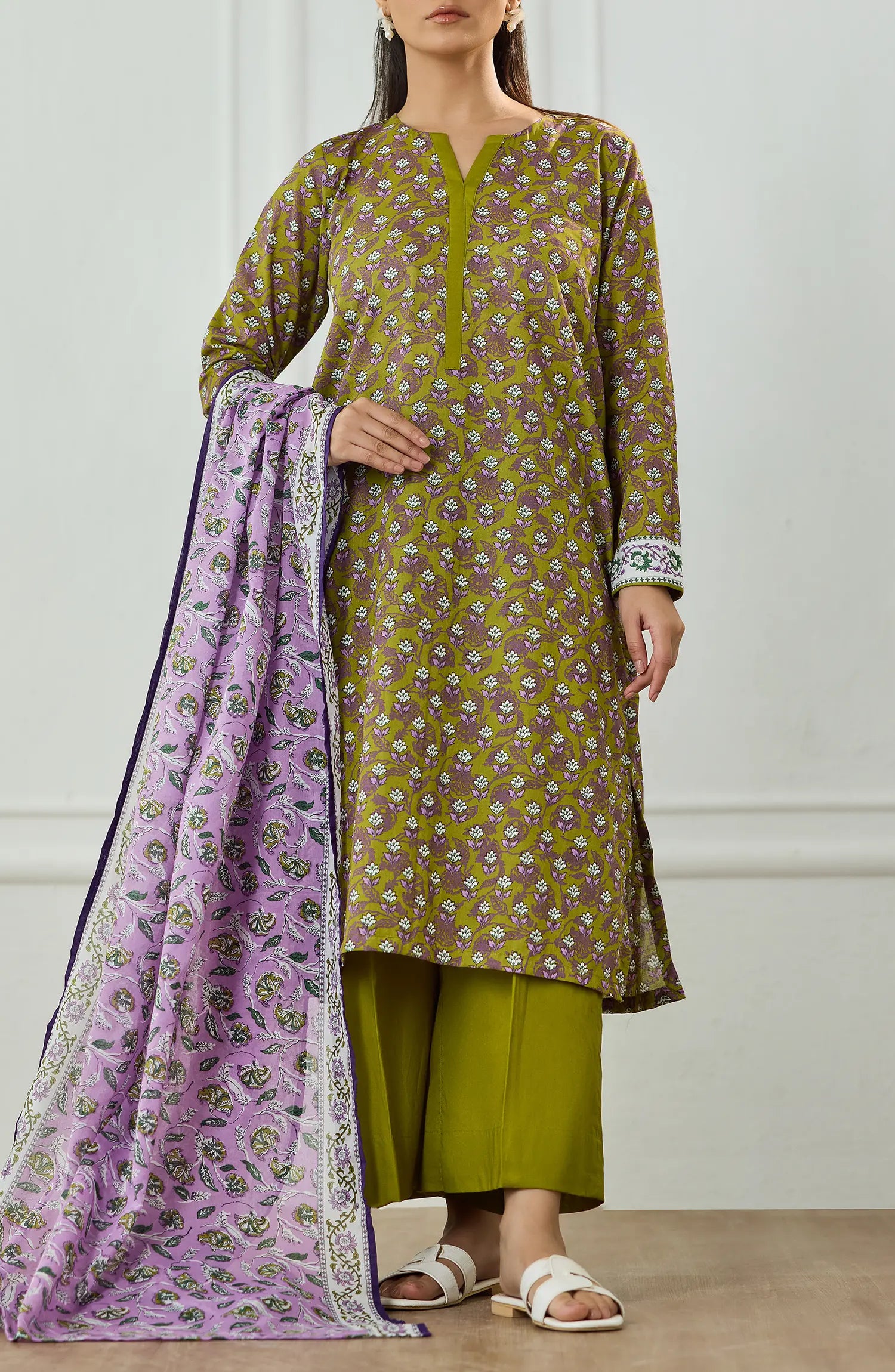 Unstitched | 3 Piece | Printed | Lawn Shirt | OTL-25-507/U GREEN