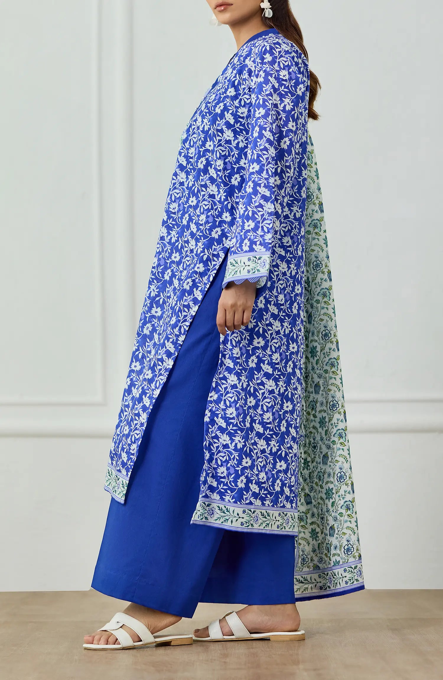 Unstitched | 3 Piece | Printed | Texture Lawn Shirt | OTL-25-474/U BLUE