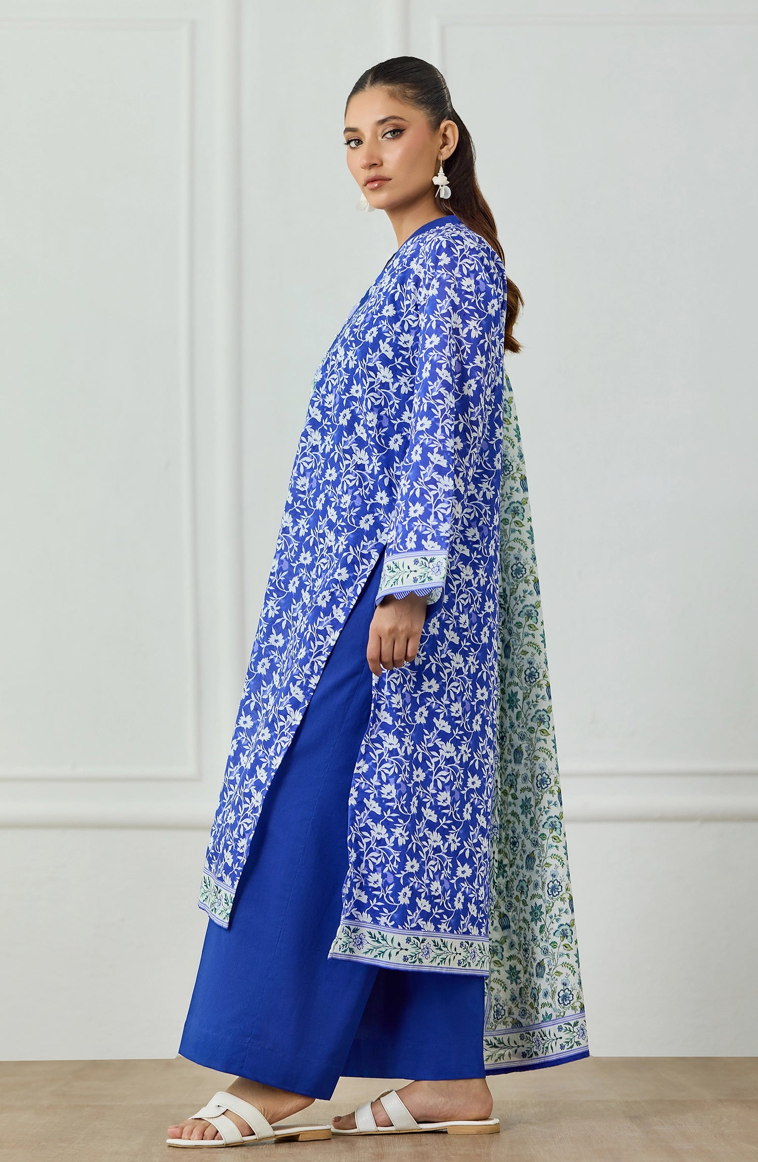 Unstitched | 3 Piece | Printed | Texture Lawn Shirt | OTL-25-474/U BLUE