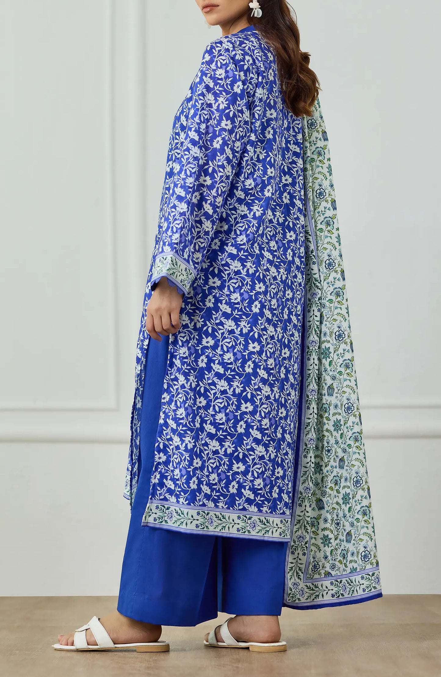 Unstitched | 3 Piece | Printed | Texture Lawn Shirt | OTL-25-474/U BLUE