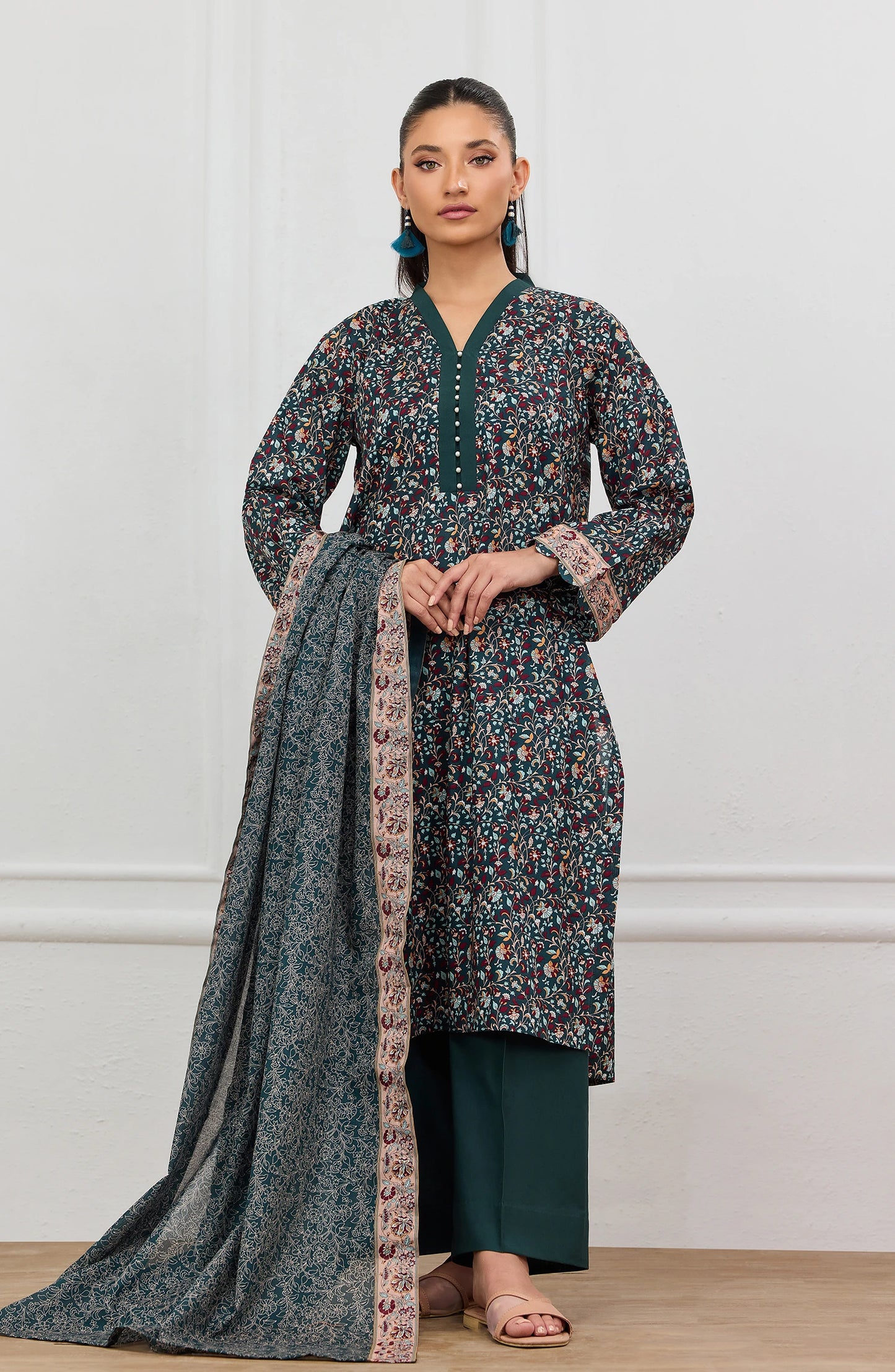Unstitched | 3 Piece | Printed | Lawn Shirt | OTL-20835/U BLUE