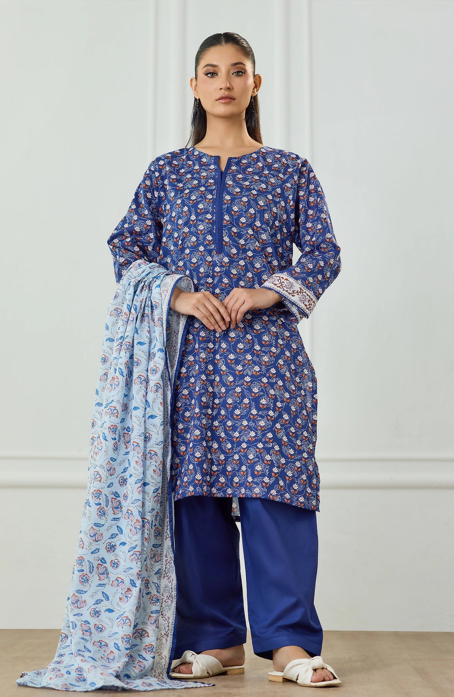 Unstitched | 3 Piece | Printed | Lawn Shirt | OTL-25-506/U BLUE