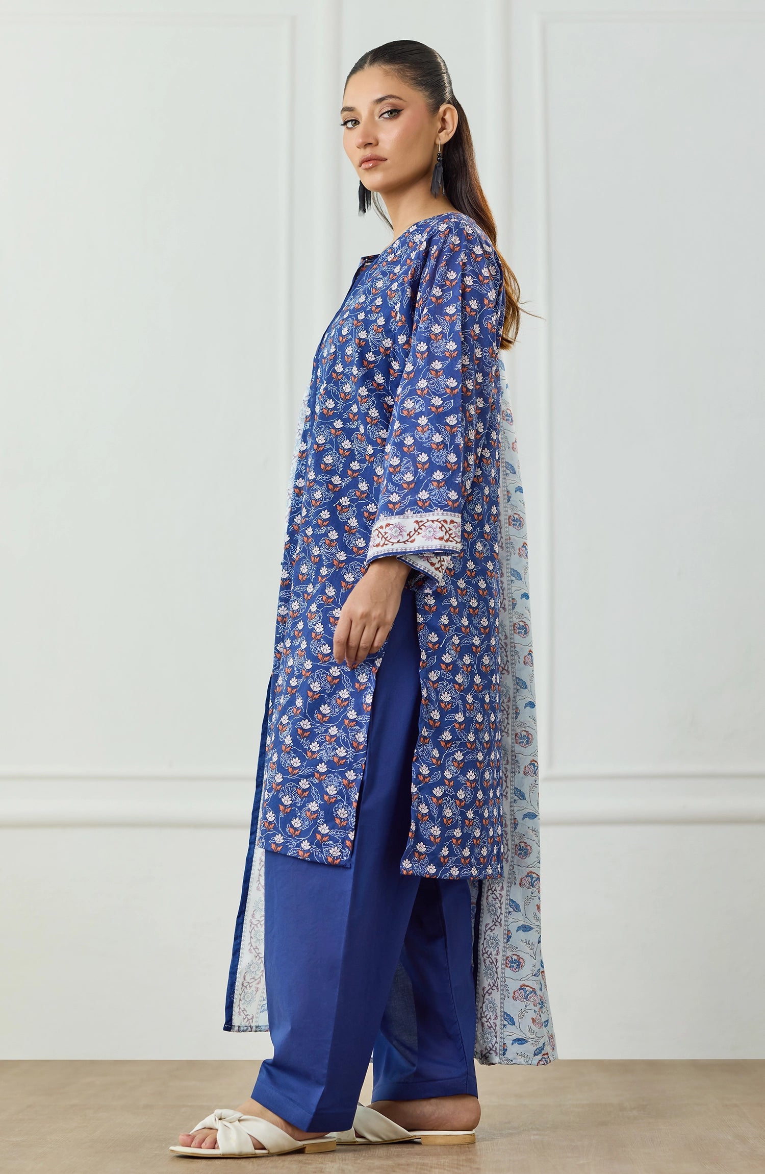 Unstitched | 3 Piece | Printed | Lawn Shirt | OTL-25-506/U BLUE