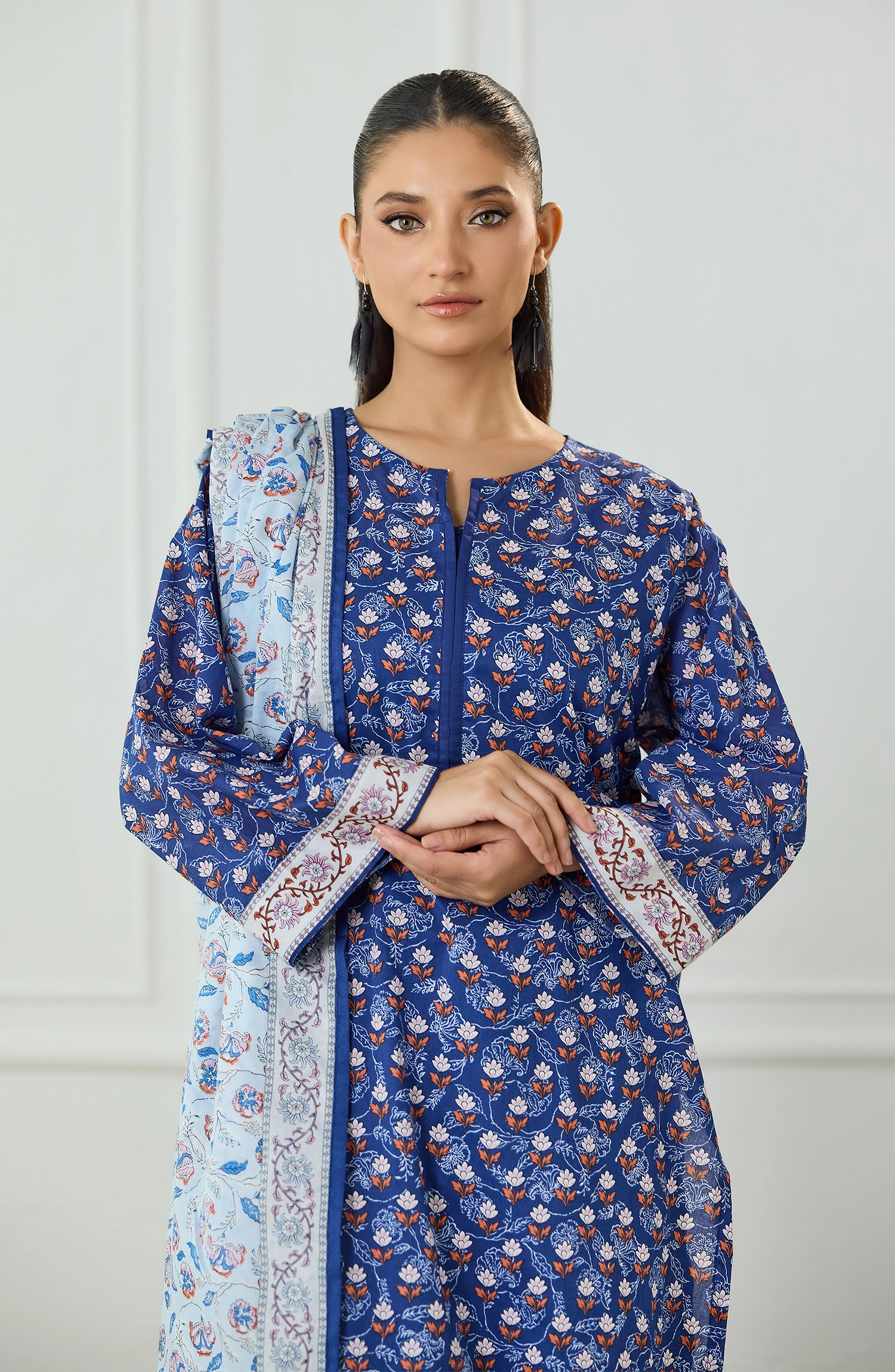 Unstitched | 3 Piece | Printed | Lawn Shirt | OTL-25-506/U BLUE