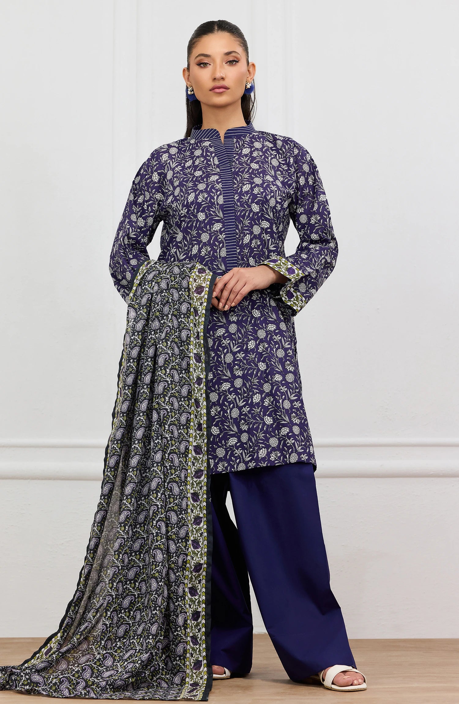 Unstitched | 3 Piece | Printed | Lawn Shirt | OTL-20465/U PURPLE