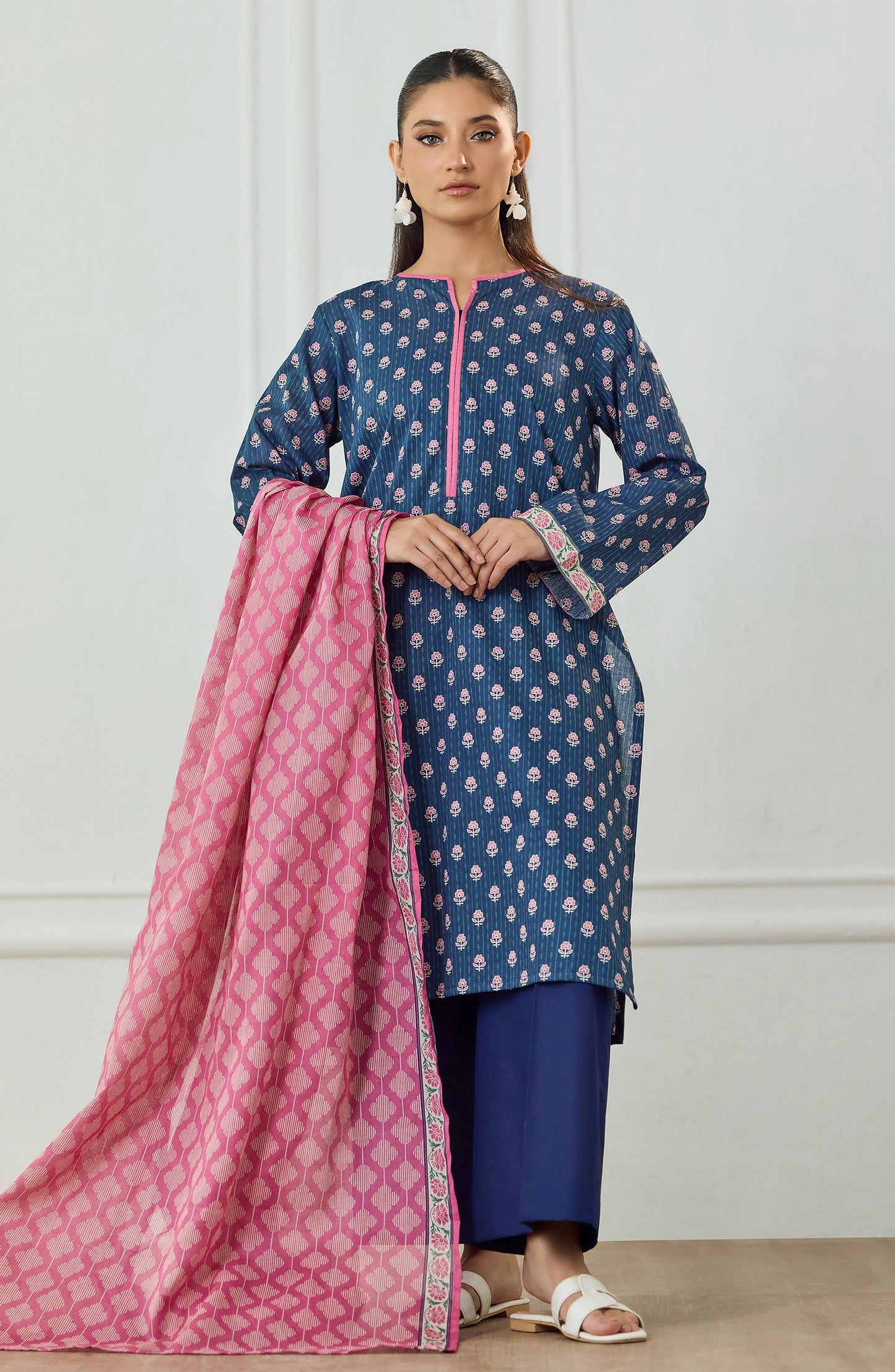 Unstitched | 3 Piece | Printed | Lawn Shirt | OTL-25-547/U BLUE