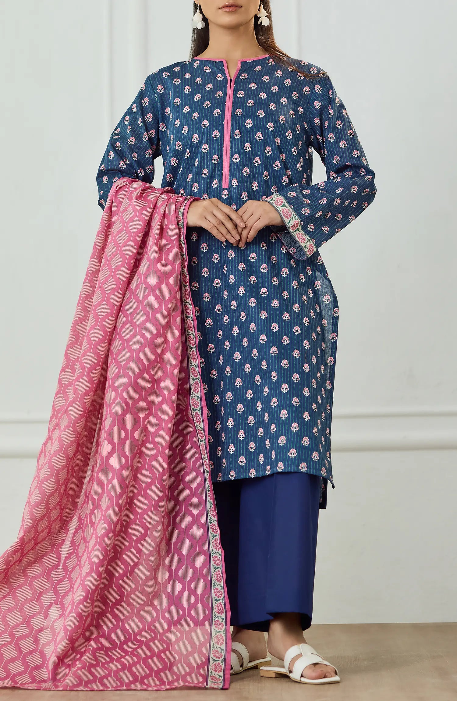 Unstitched | 3 Piece | Printed | Lawn Shirt | OTL-25-547/U BLUE