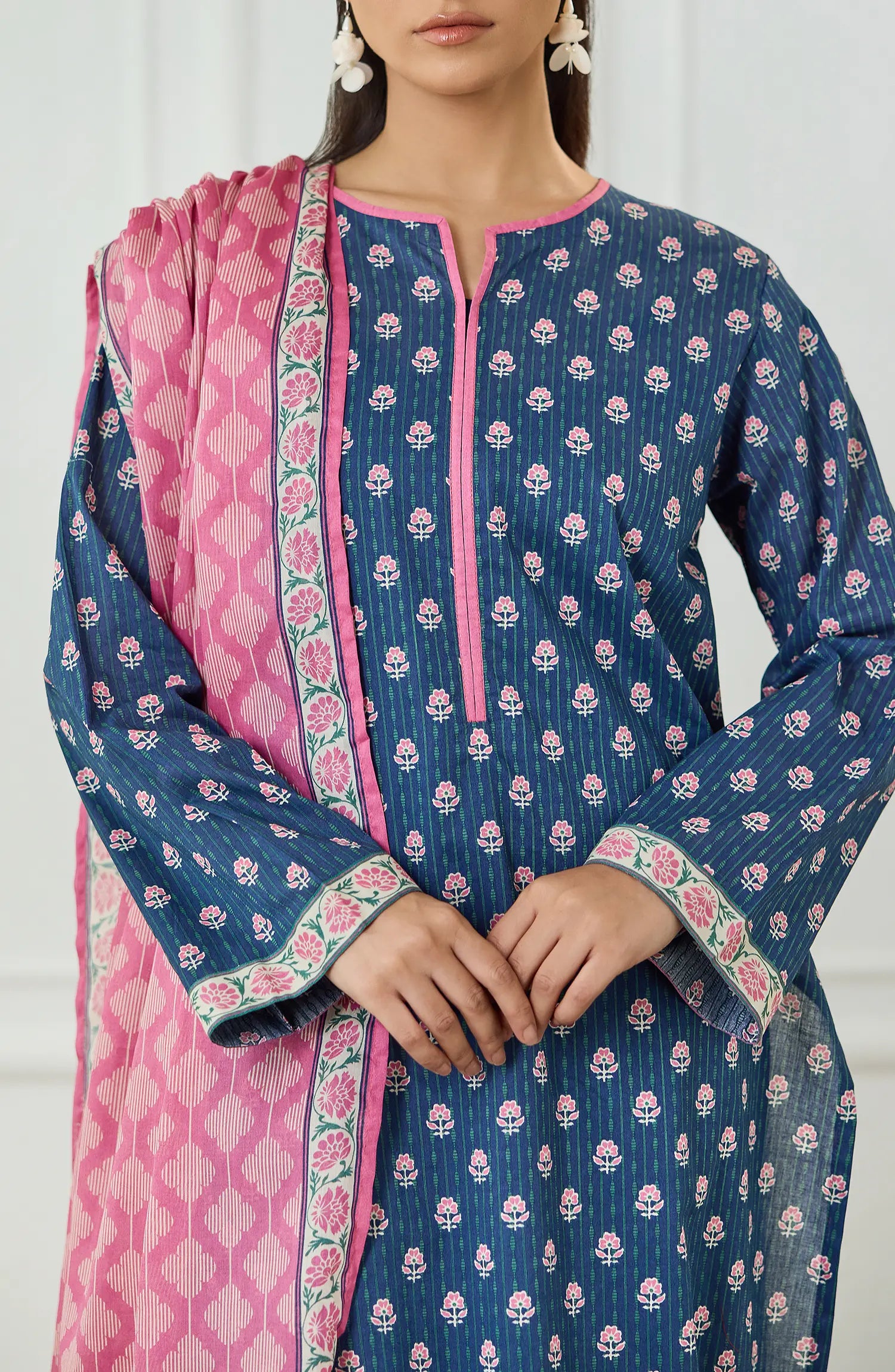 Unstitched | 3 Piece | Printed | Lawn Shirt | OTL-25-547/U BLUE