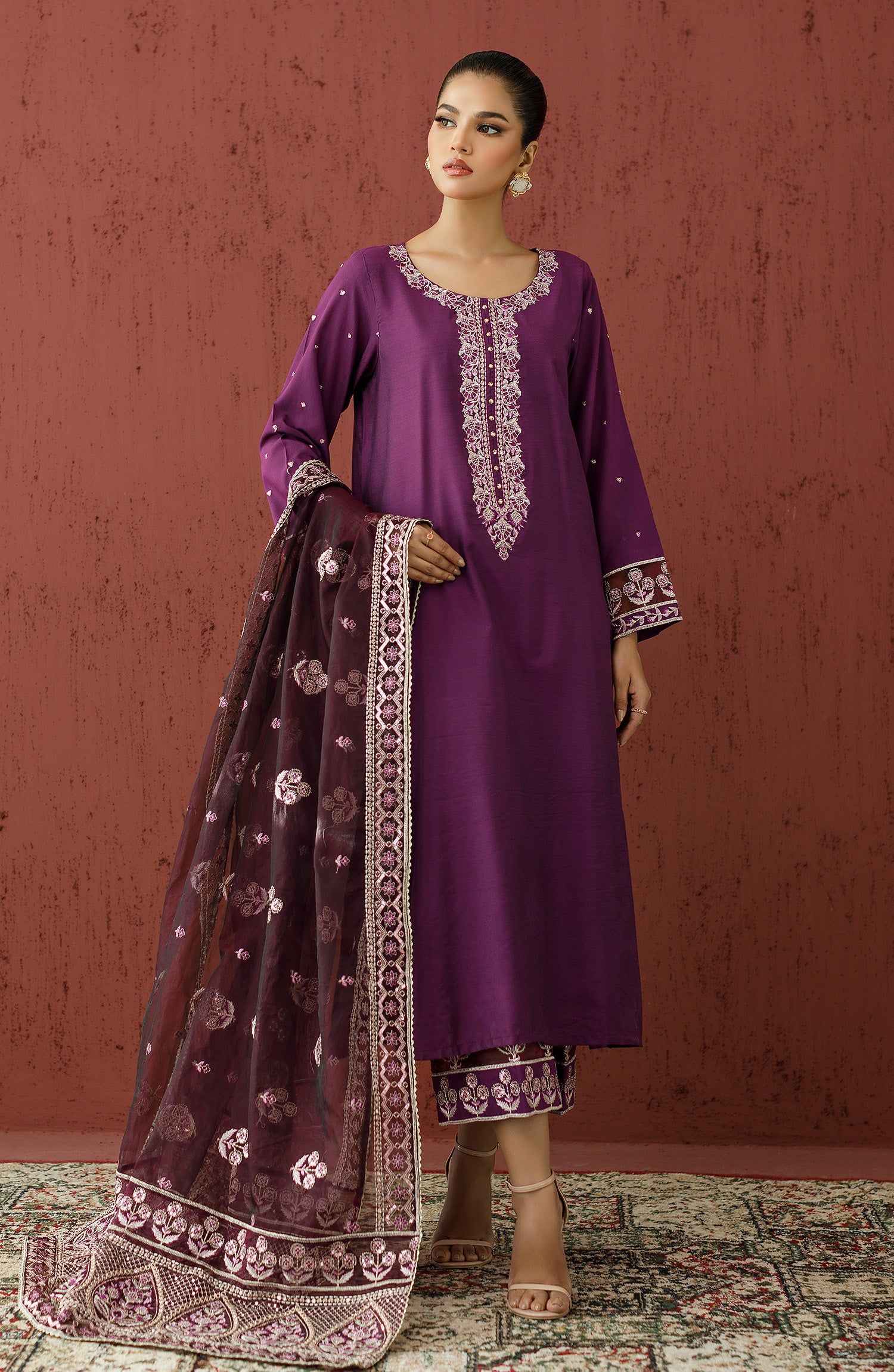 WRFC23W-3002 COTTON SILK Women READY TO WEAR SHIRT DUPATTA PANTS
