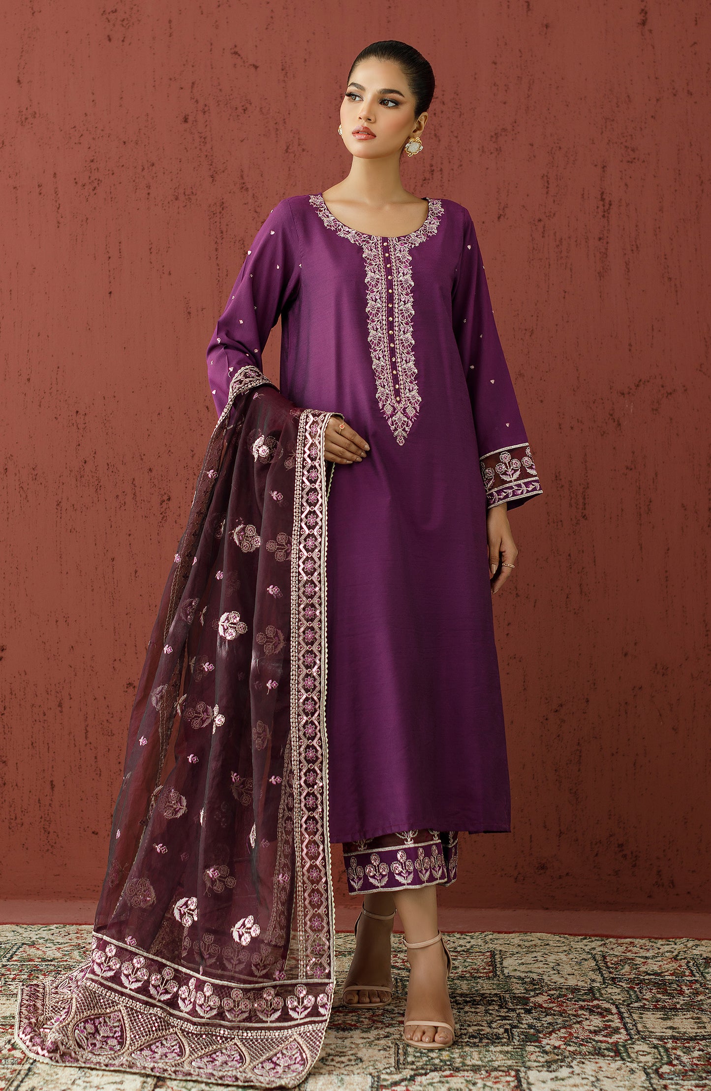 WRFC23W-3002 COTTON SILK Women READY TO WEAR SHIRT DUPATTA PANTS